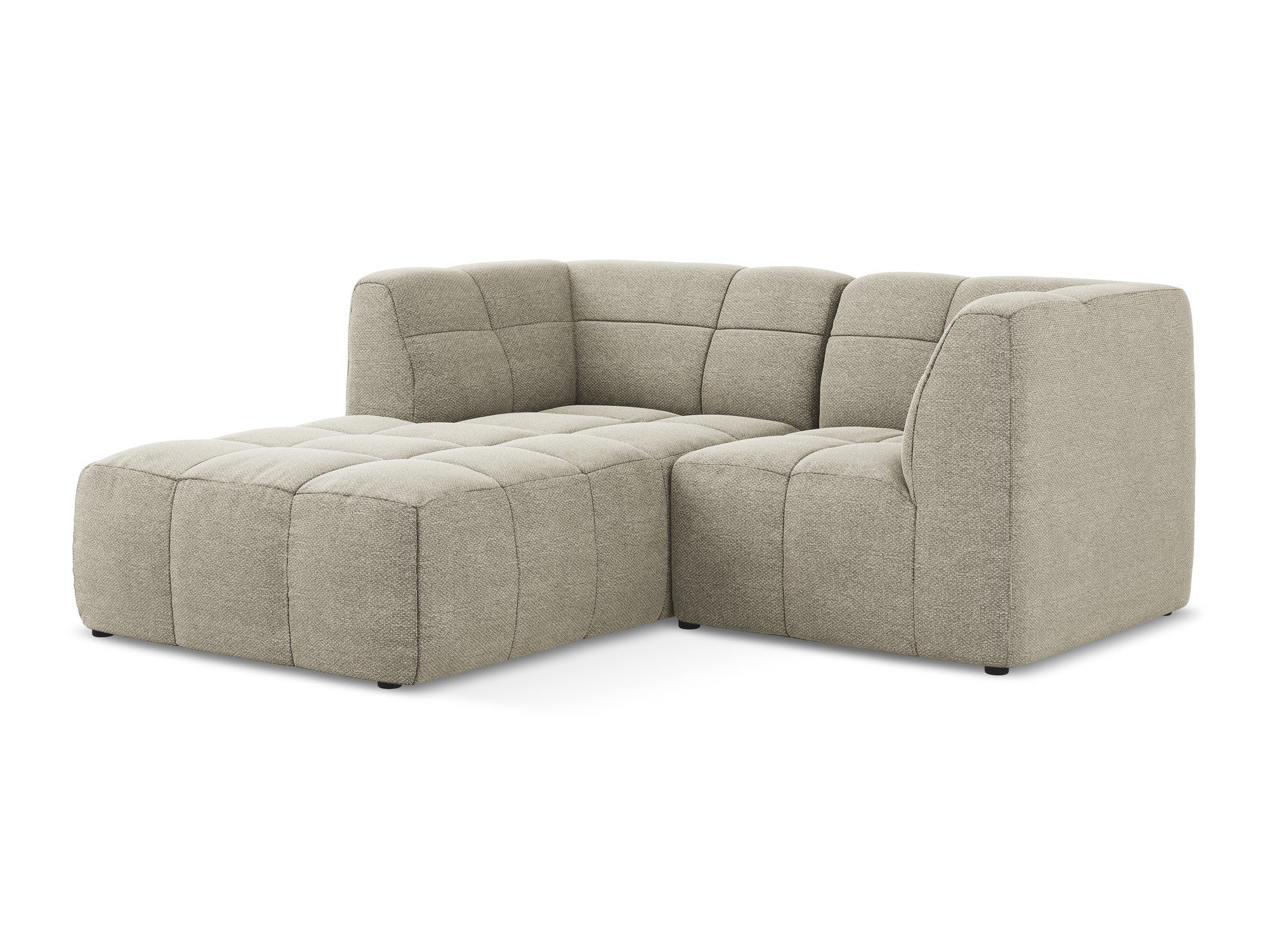 Left-facing modular 2-seater sofa ALOHA taupe boucle