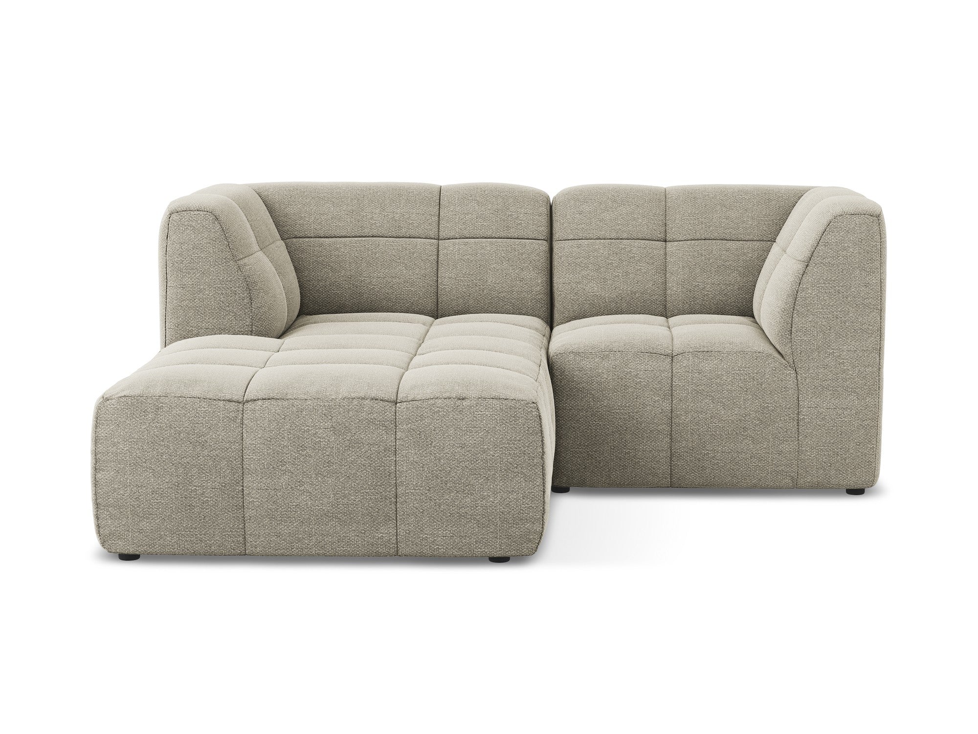 Left-facing modular 2-seater sofa ALOHA taupe boucle