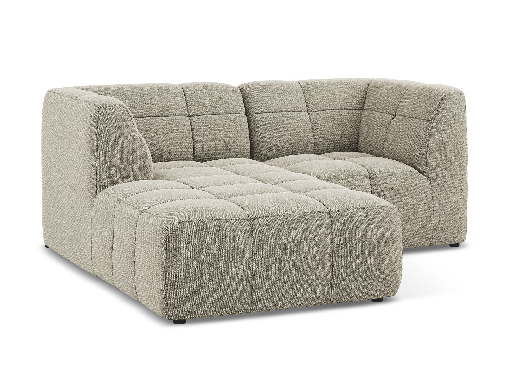 Left-facing modular 2-seater sofa ALOHA taupe boucle