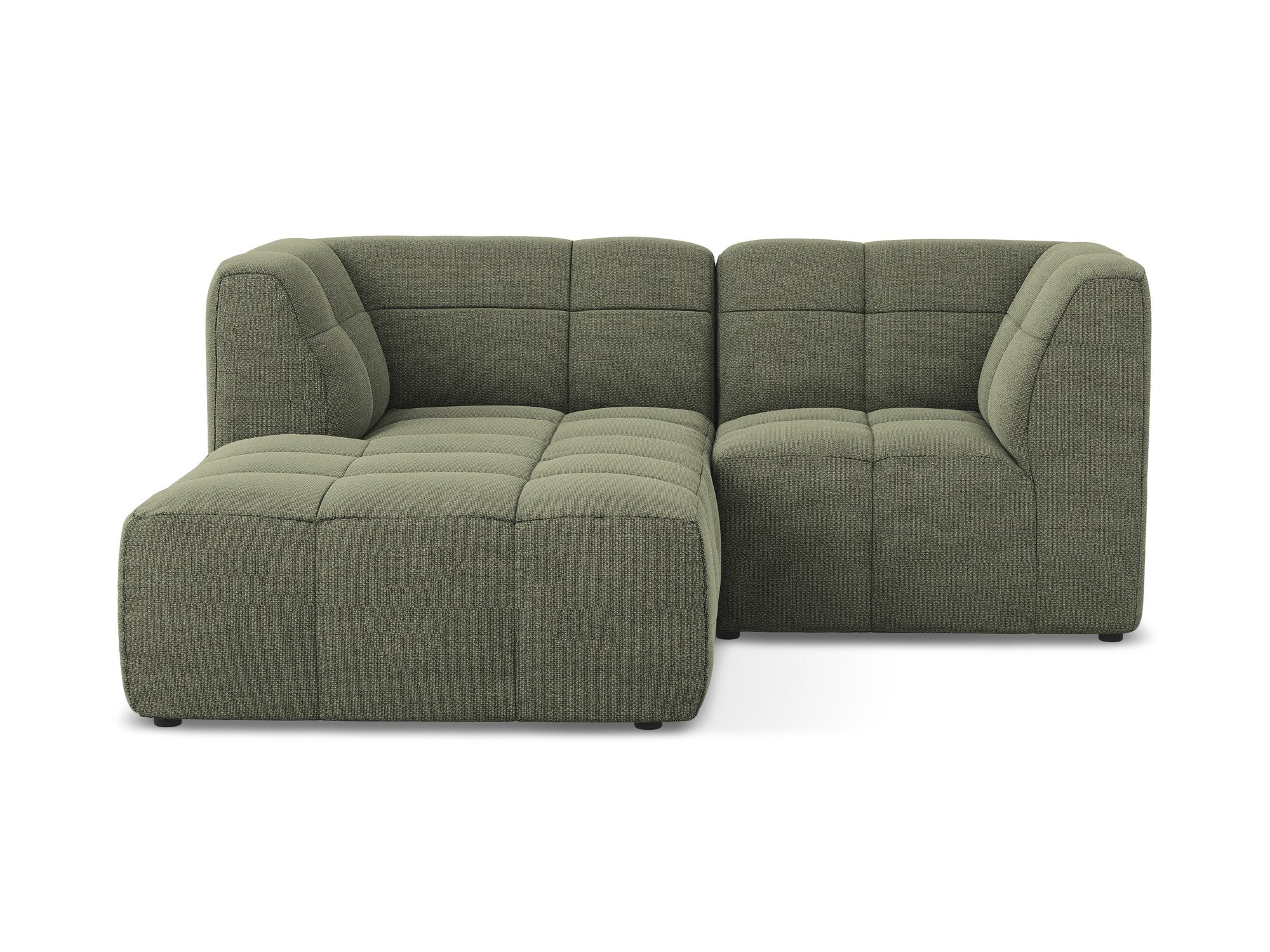 Left-facing modular sofa for 2 people ALOHA olive boucle