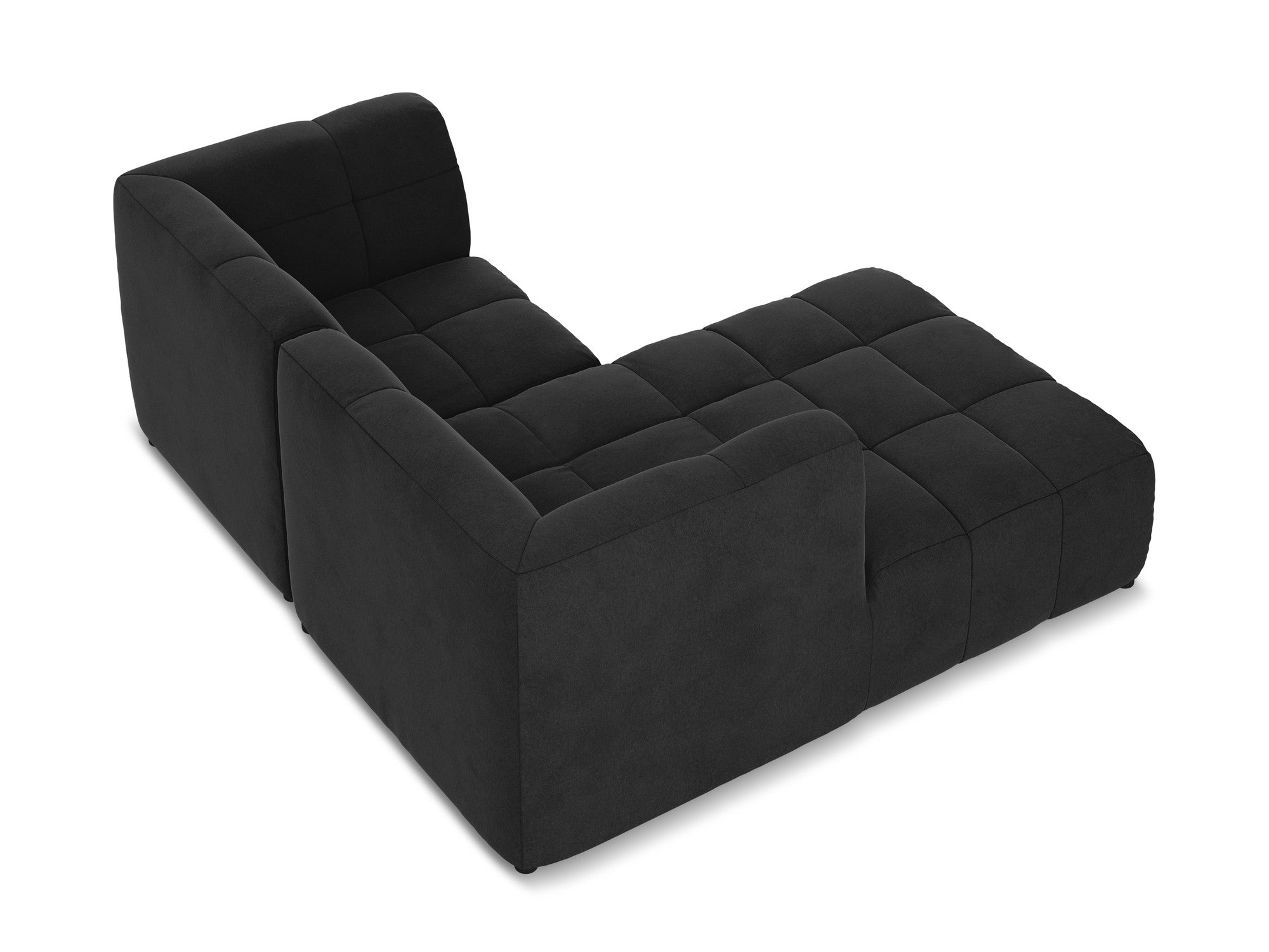 Left-facing velvet modular sofa for 2 people ALOHA black