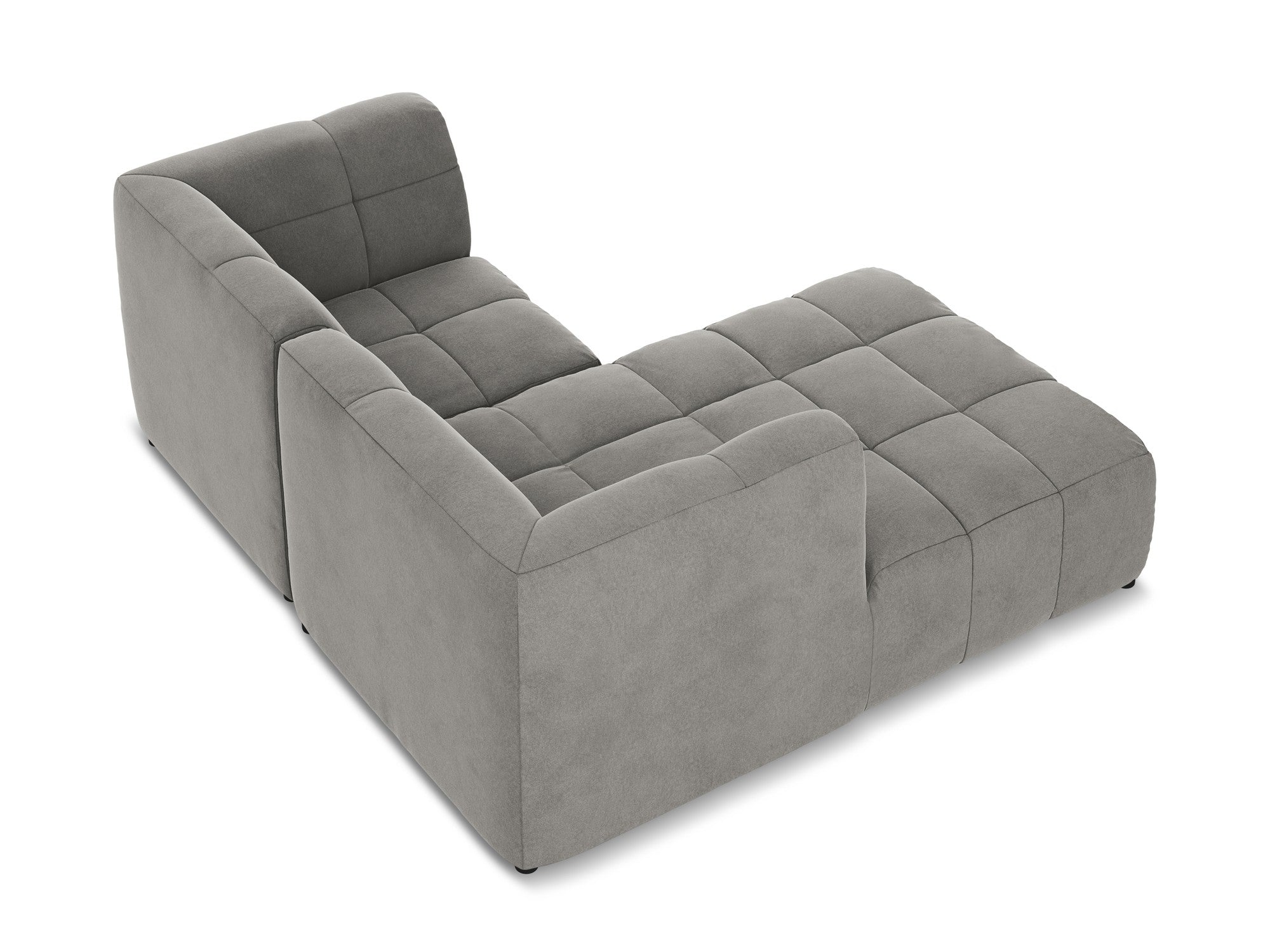 Left-facing velvet modular sofa for two ALOHA in gray
