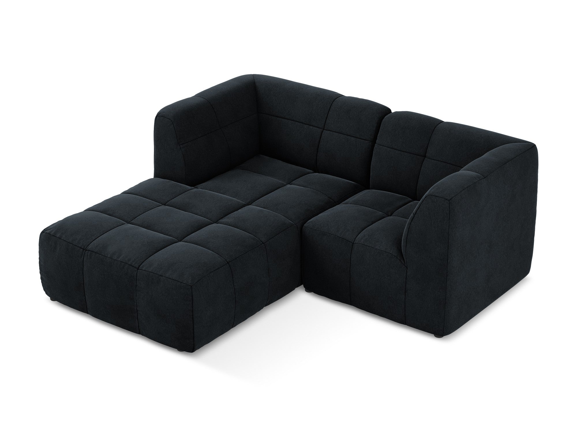 Left-facing velvet modular sofa for 2 people ALOHA in royal blue