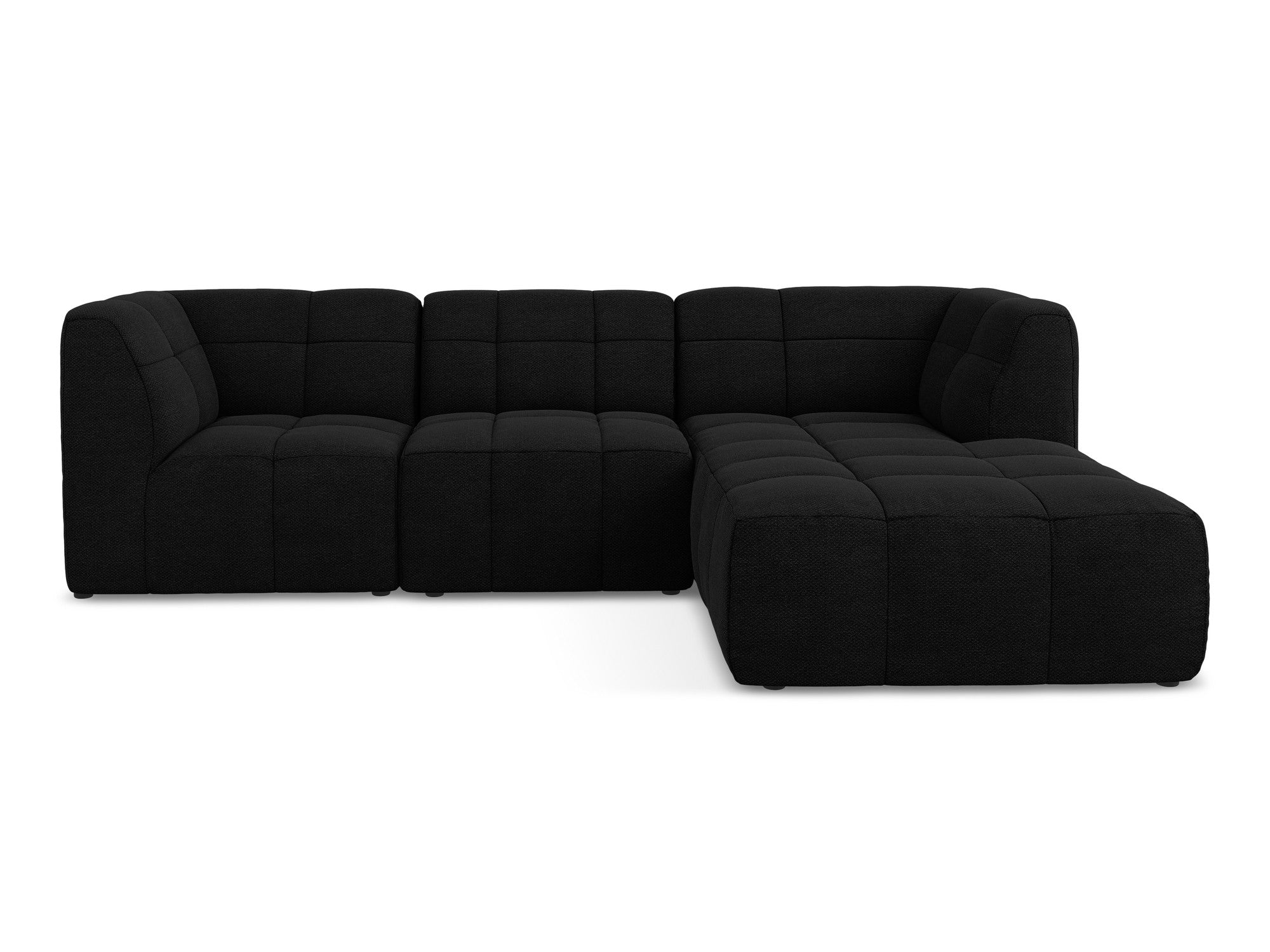 Right-facing modular sofa for 3 people ALOHA black boucle