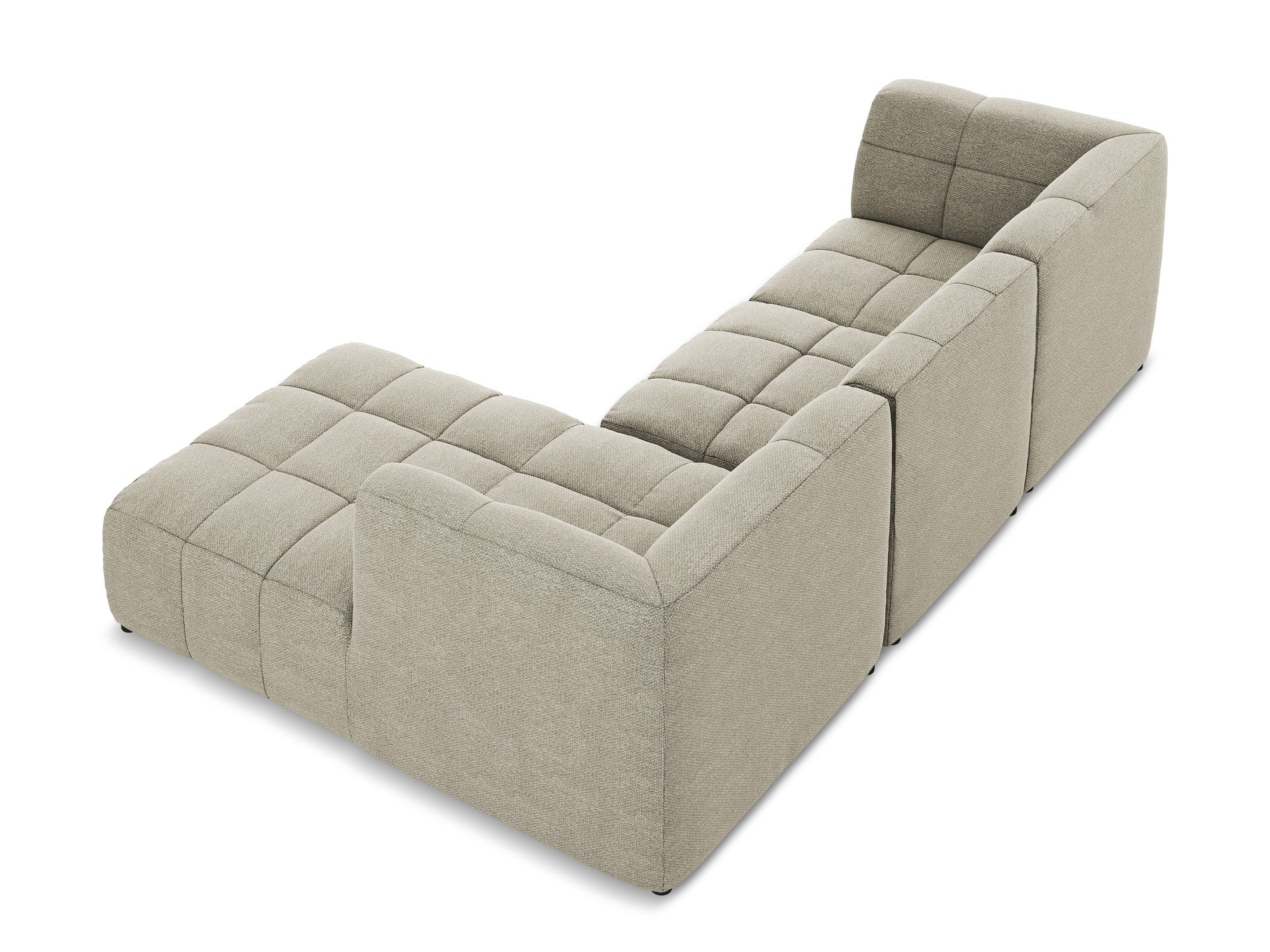 Right-facing modular sofa 3-seater ALOHA taupe boucle