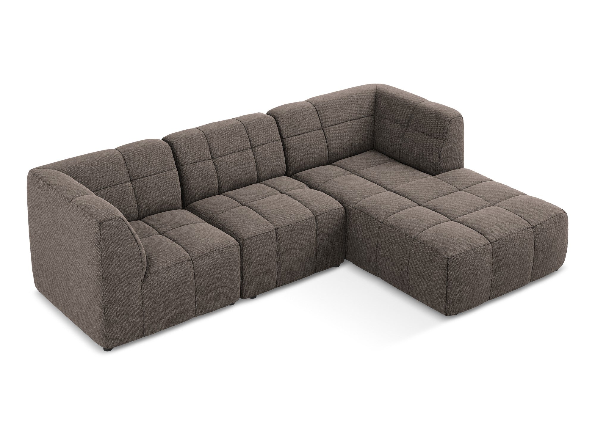 Right-facing modular sofa ALOHA chocolate boucle