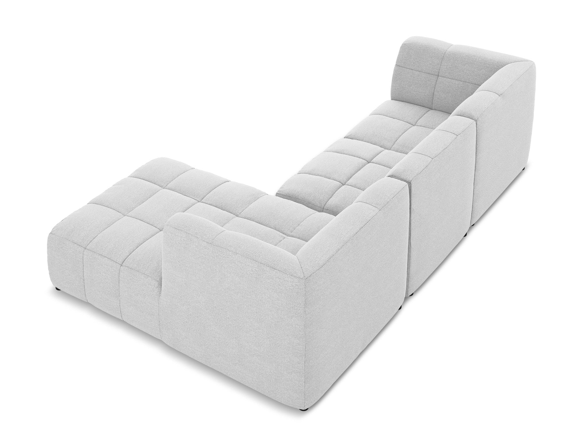 Right-facing modular sofa for 3 people ALOHA silver boucle