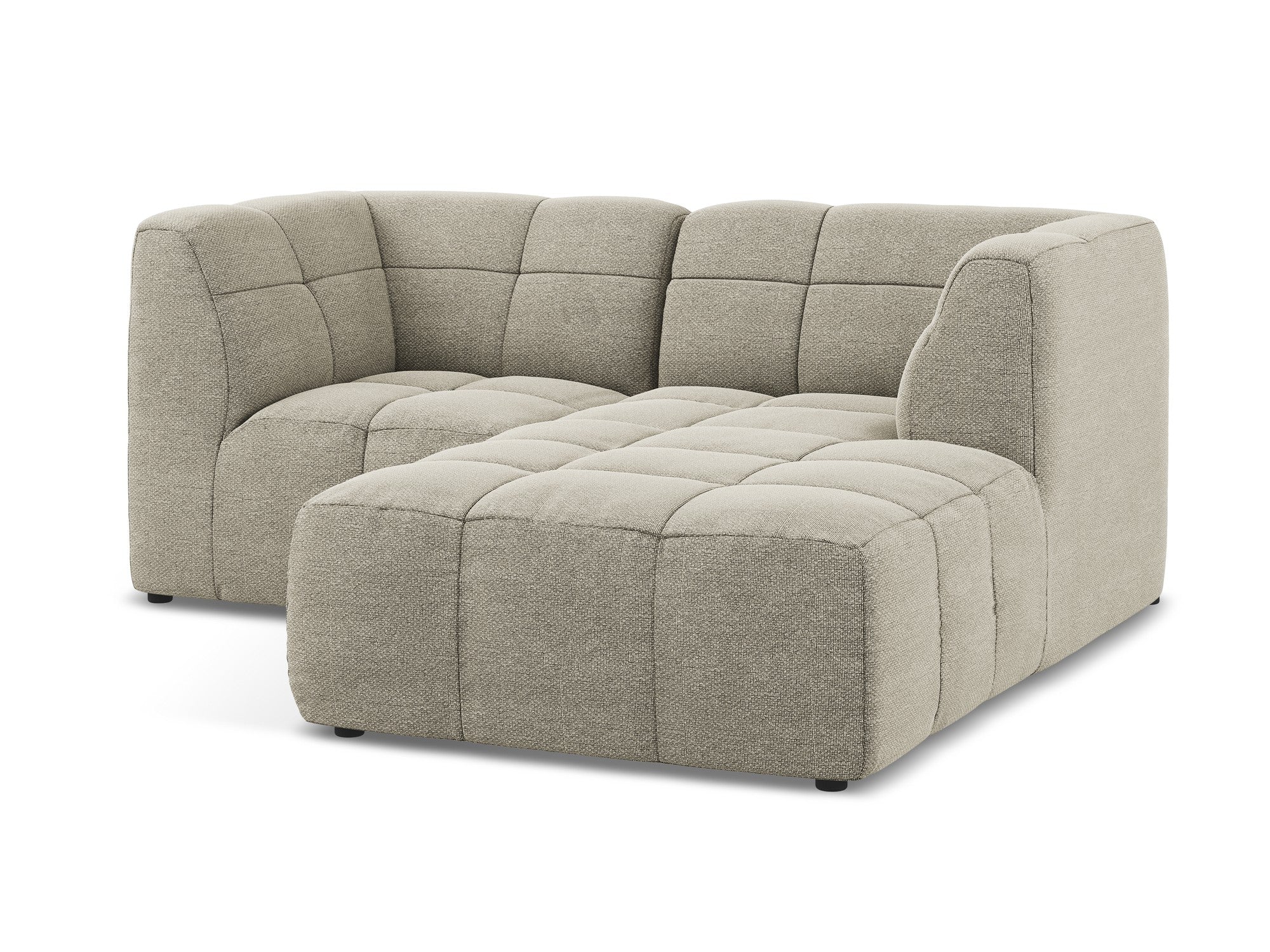 Right-facing modular sofa for 2 people ALOHA taupe boucle