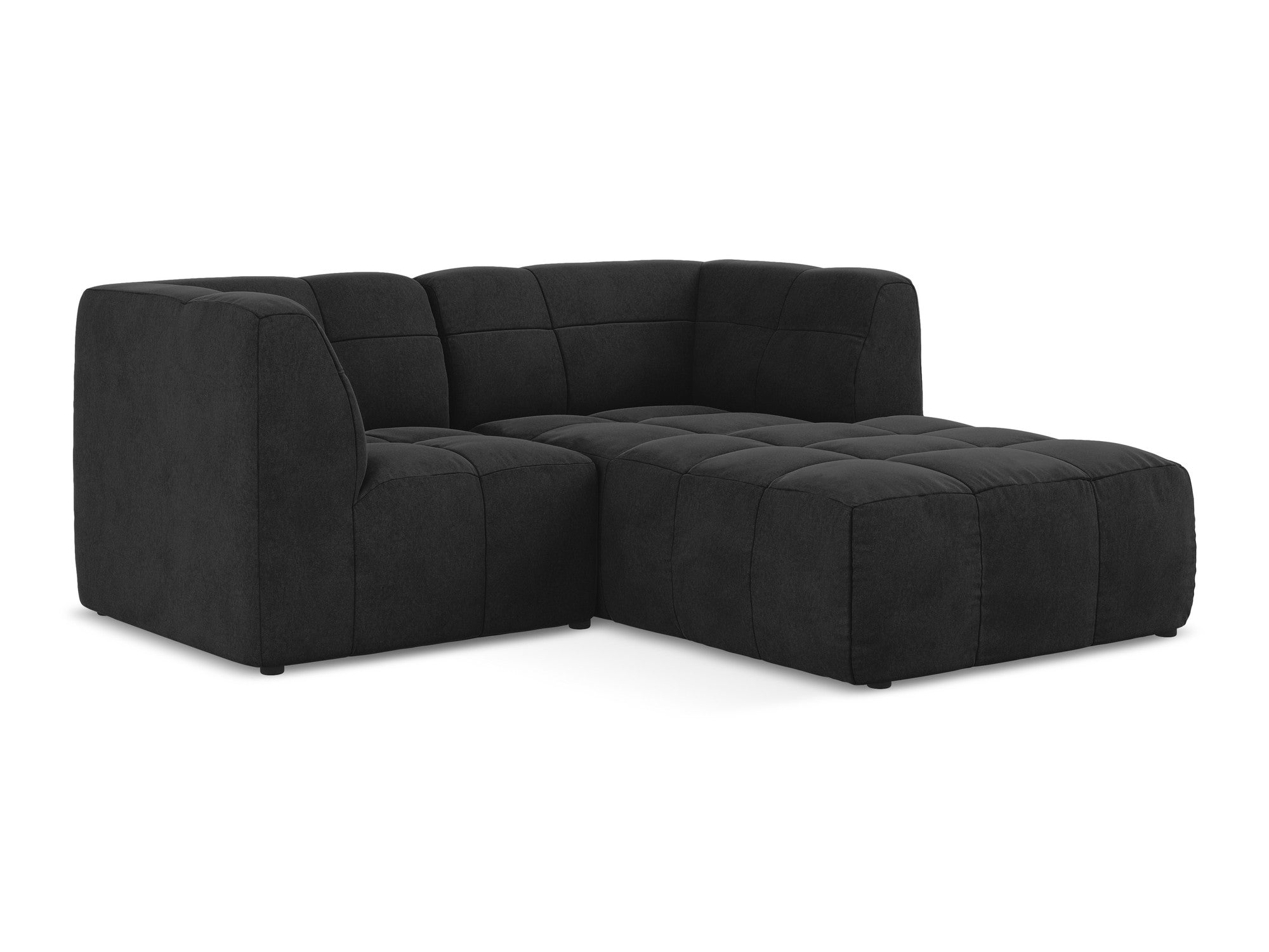 Black Right-Hand Velvet Modular Sofa for Two ALOHA