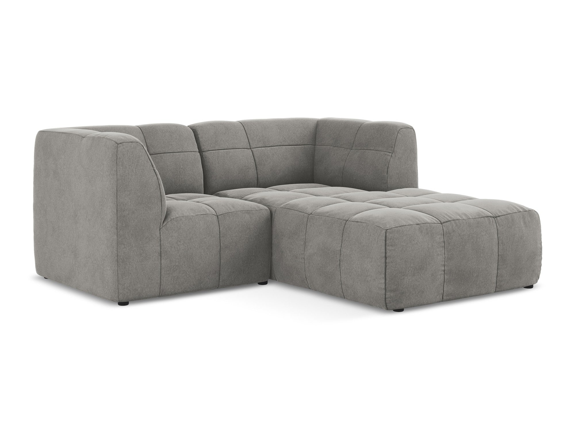 Right-facing velvet modular sofa for 2 people ALOHA gray