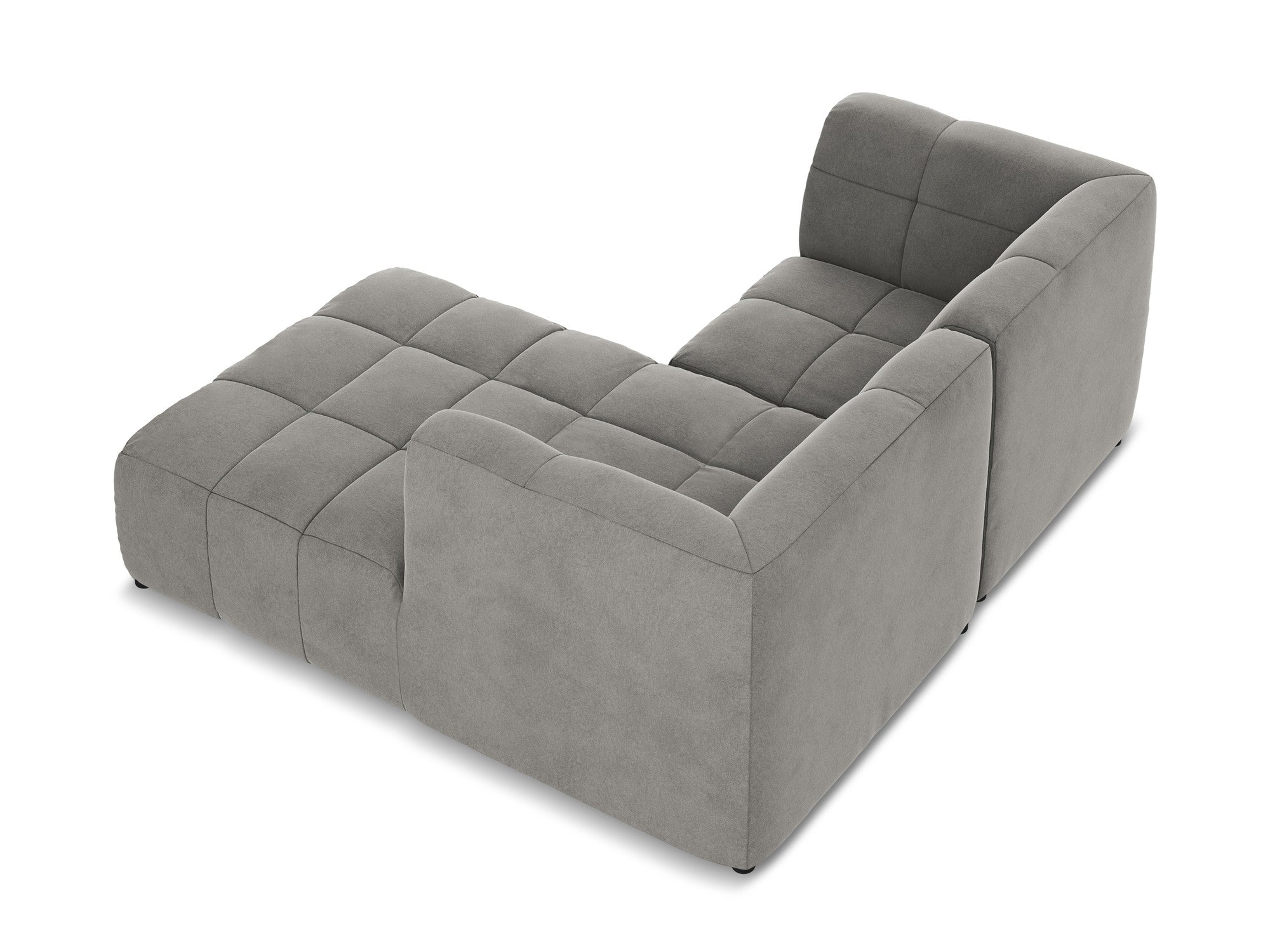Right-facing velvet modular sofa for 2 people ALOHA gray