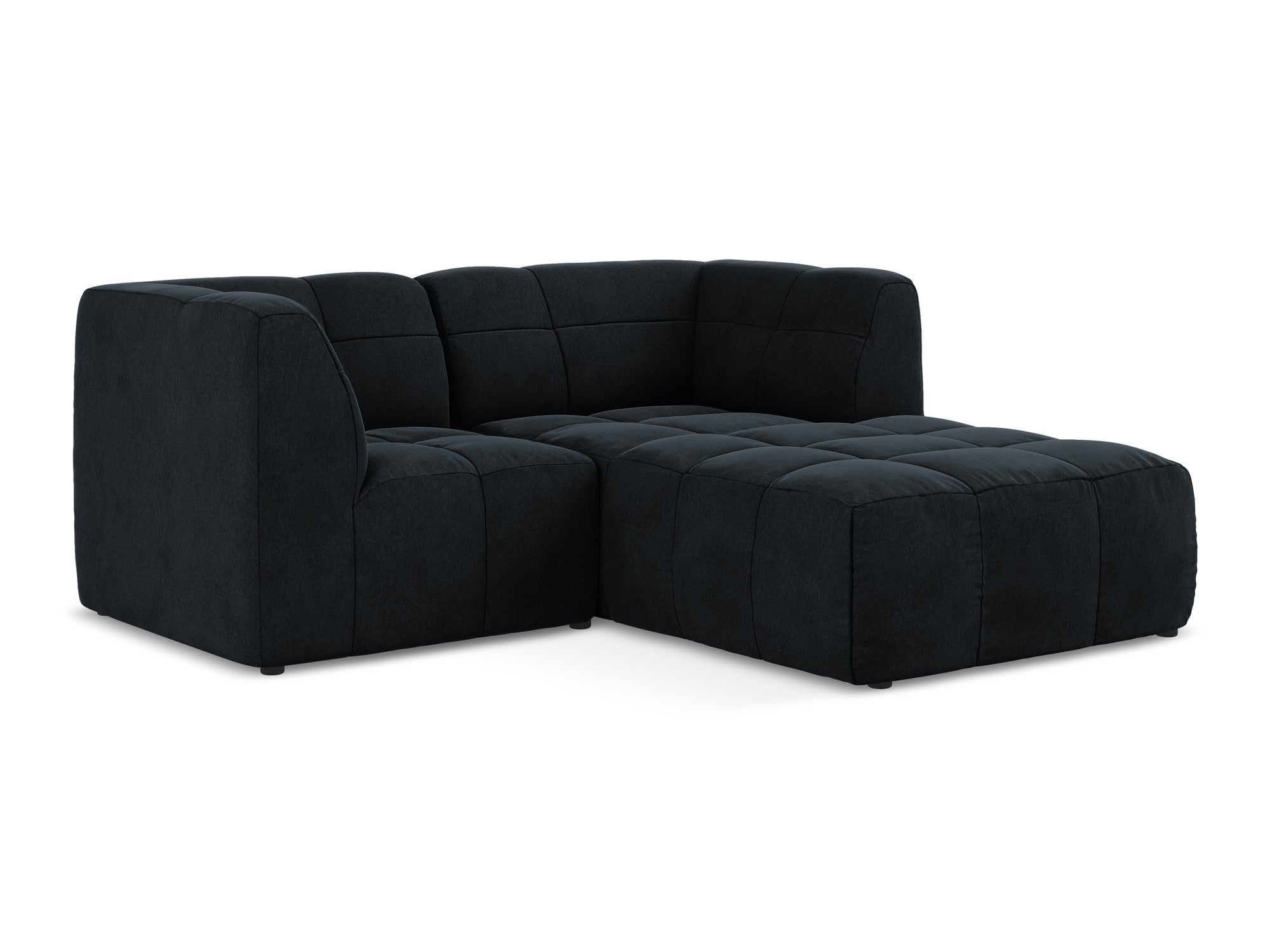 Right-facing velvet modular sofa for 2 people ALOHA in royal blue