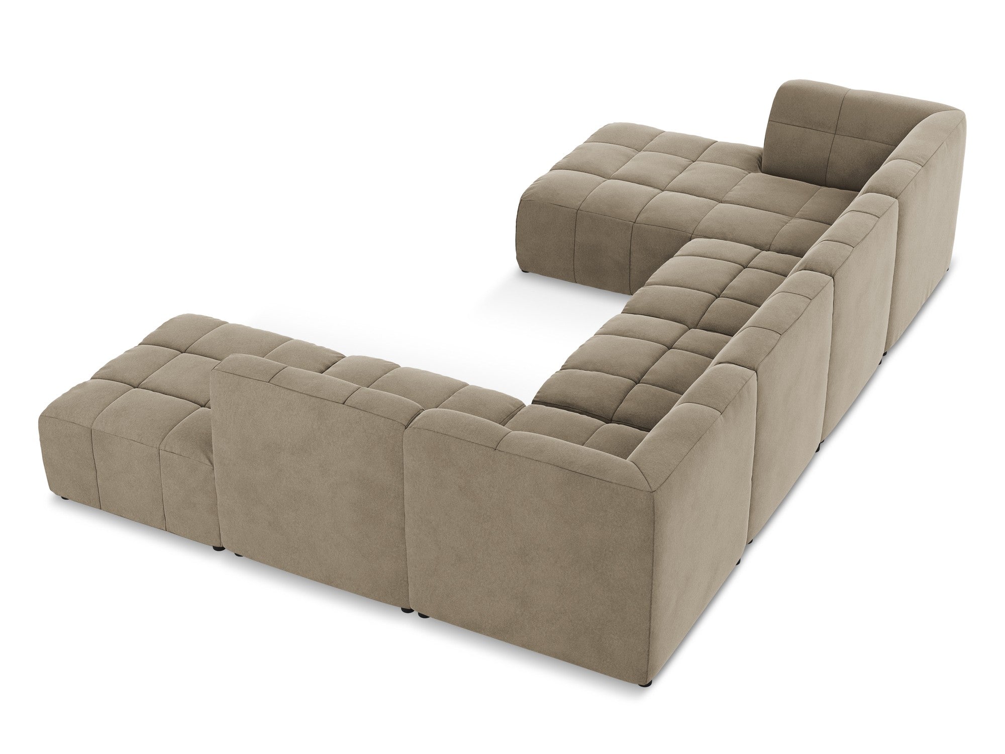 Beige Modular Panoramic Velvet Corner Sofa ALOHA