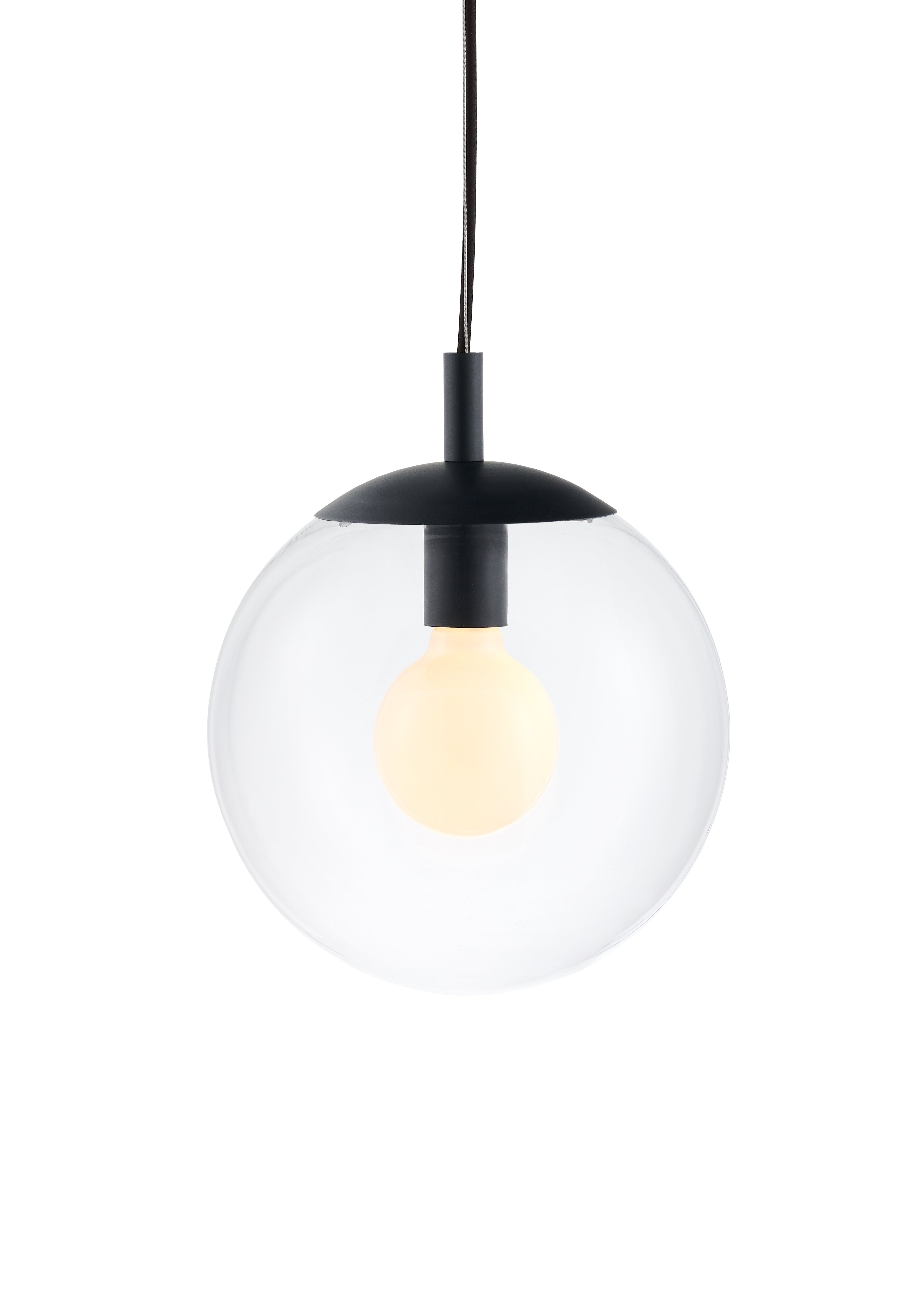 ALUR 2 ceiling lamp transparent glass with black finish
