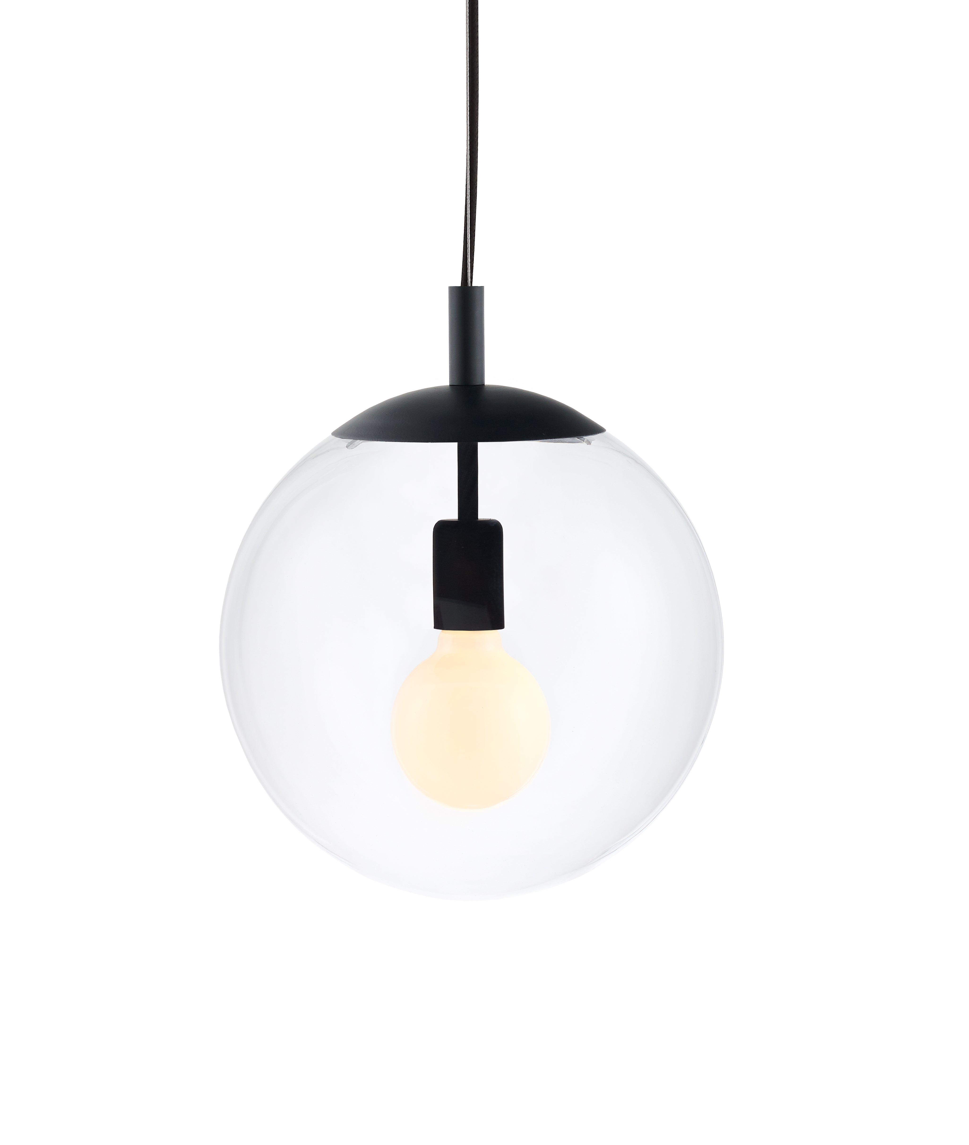 ALUR 2 ceiling lamp transparent glass with black finish
