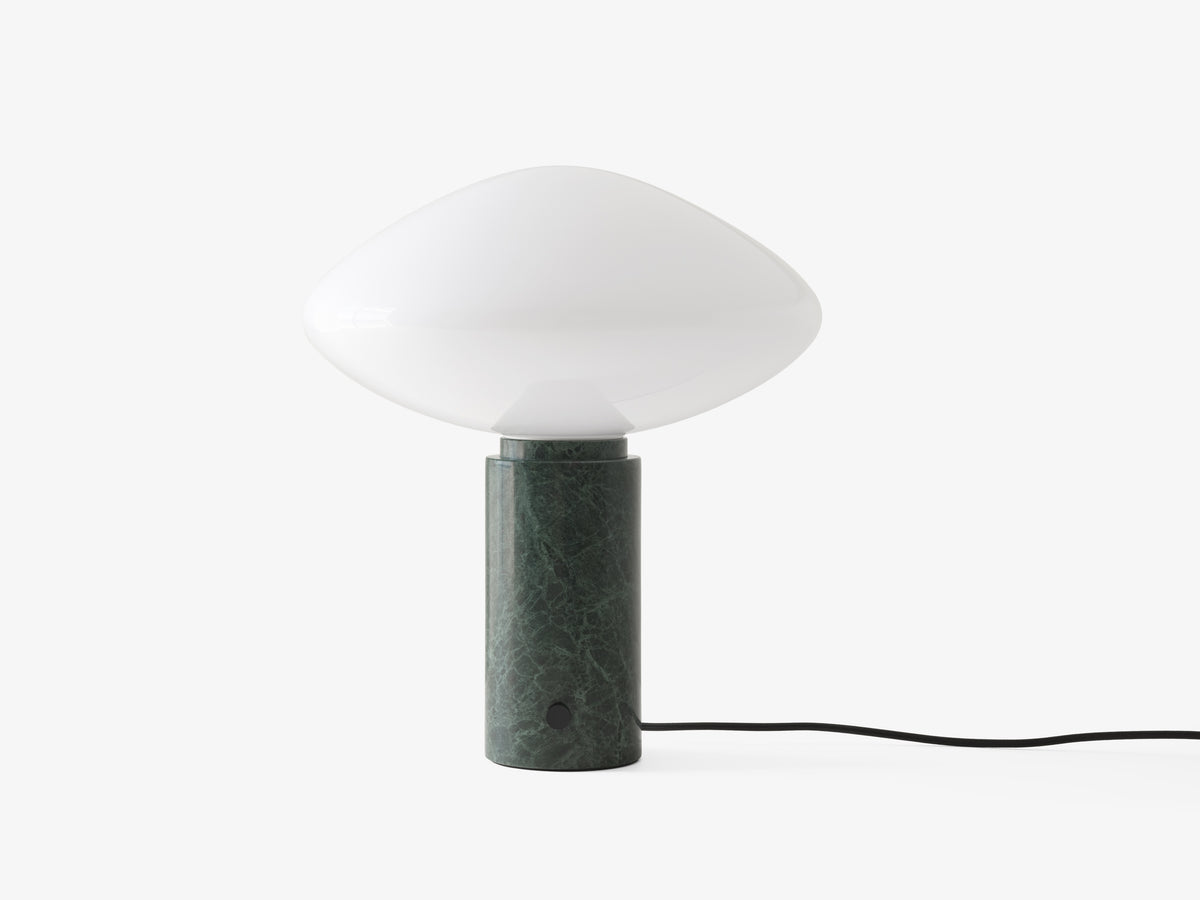 Stolná lampa MIST AP17 sklenené tienidlo so zelenou mramorovou základňou