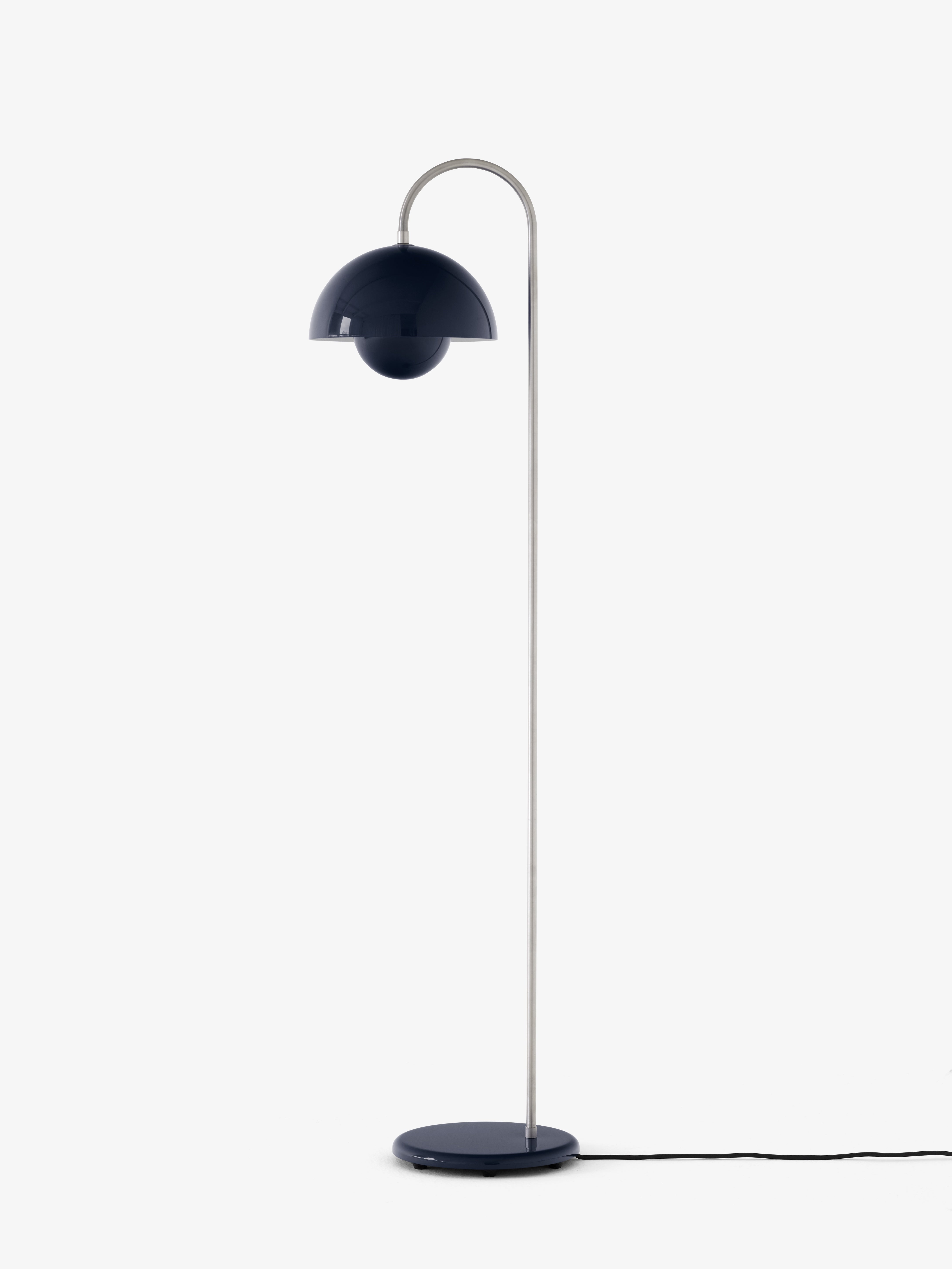 Podlahová lampa FLOWERPOT VP12, oceľová modrá