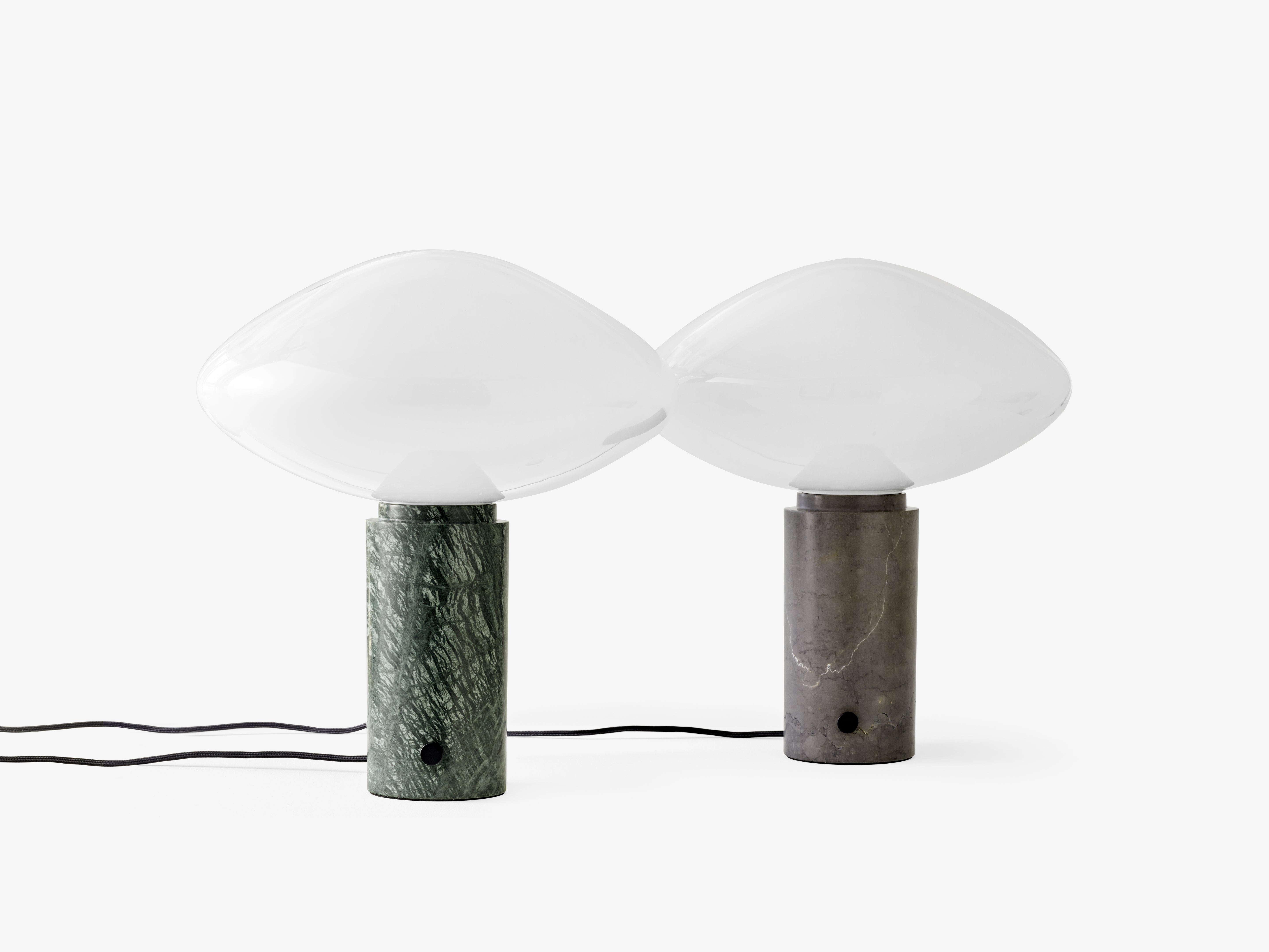 Stolná lampa MIST AP17 sklenené tienidlo so zelenou mramorovou základňou
