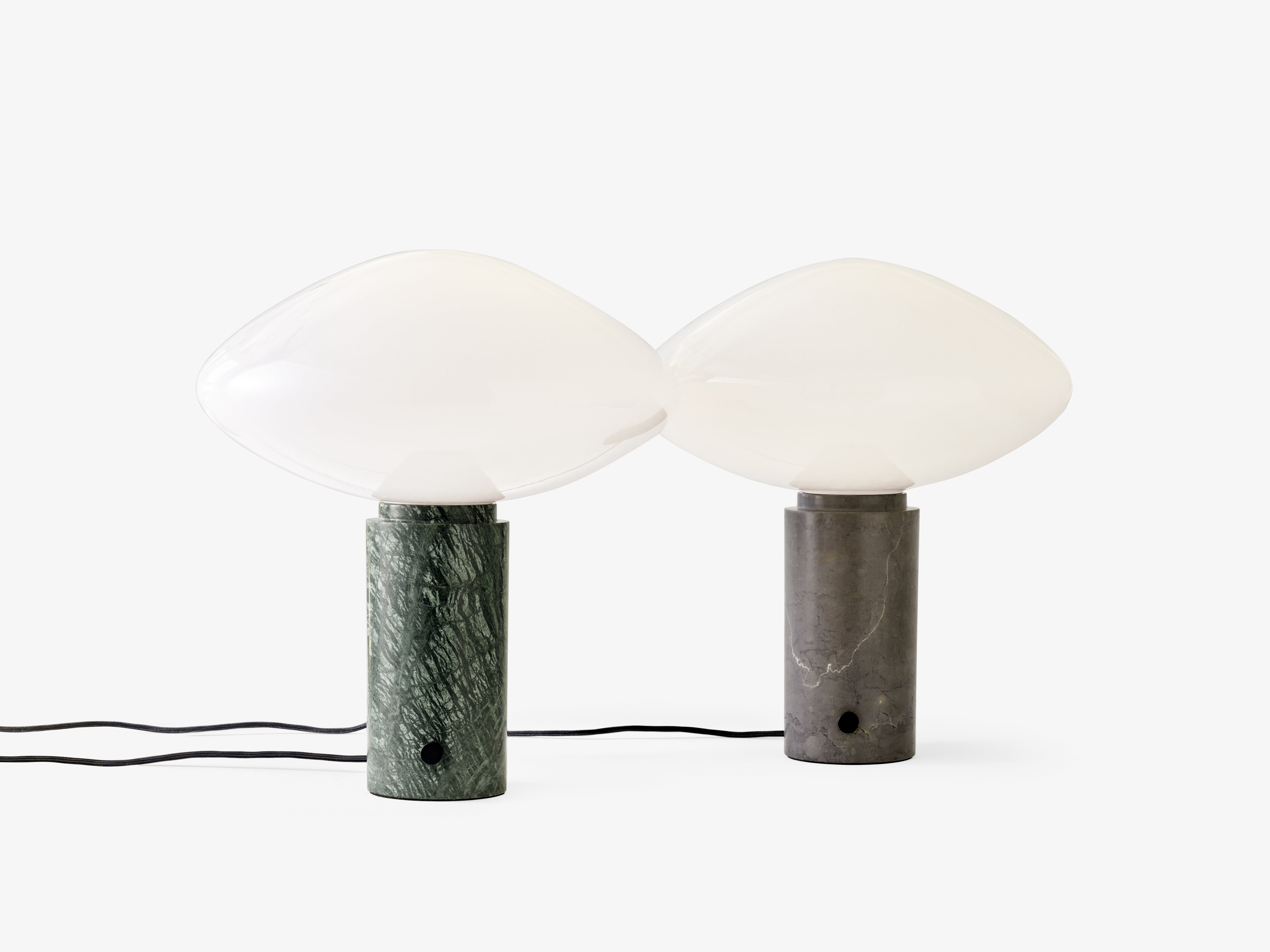 Stolná lampa MIST AP17 sklenené tienidlo so zelenou mramorovou základňou