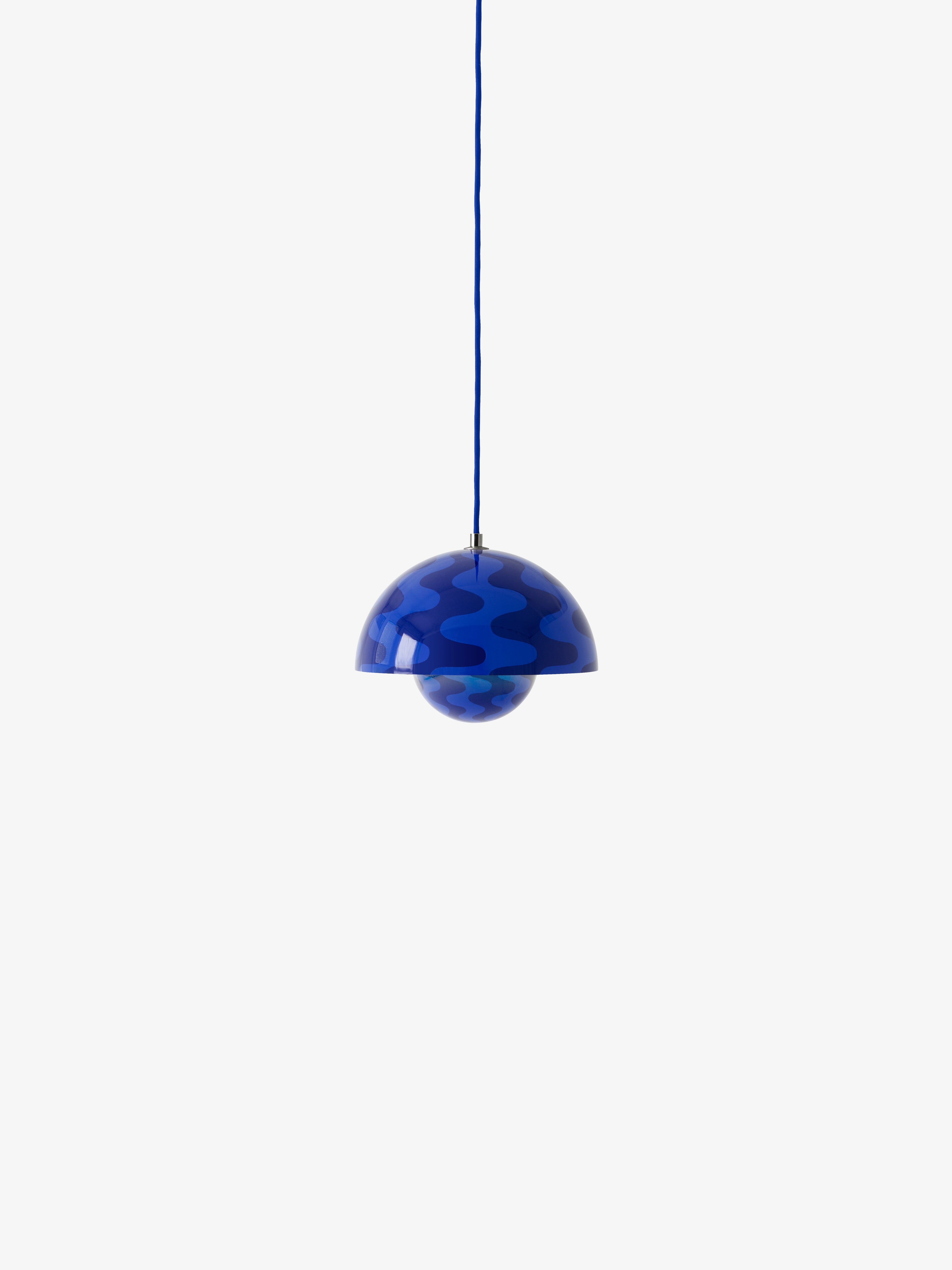 Lampa visiacá FLOWERPOT modro-námornícky vzor
