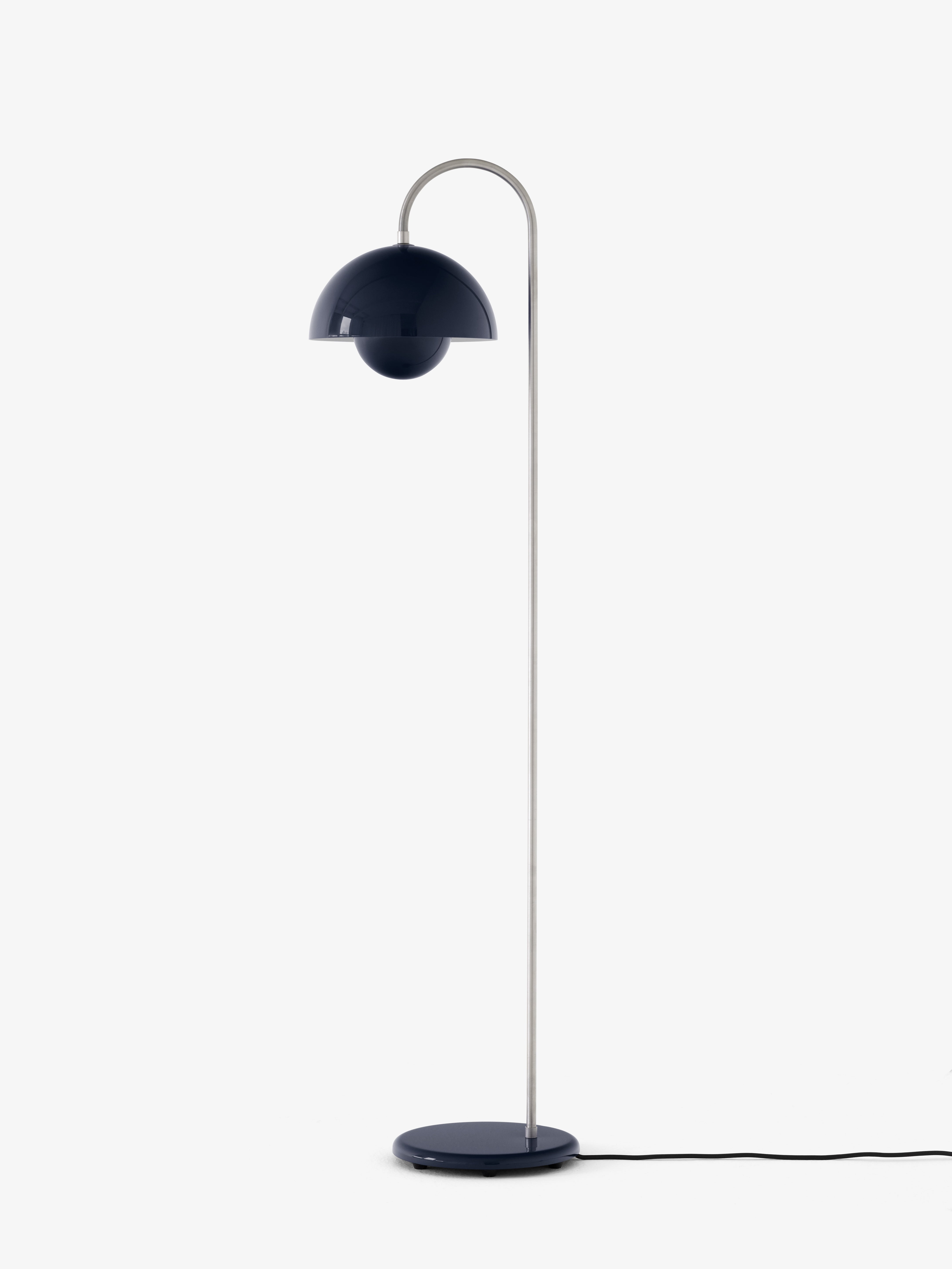 Podlahová lampa FLOWERPOT VP12, oceľová modrá