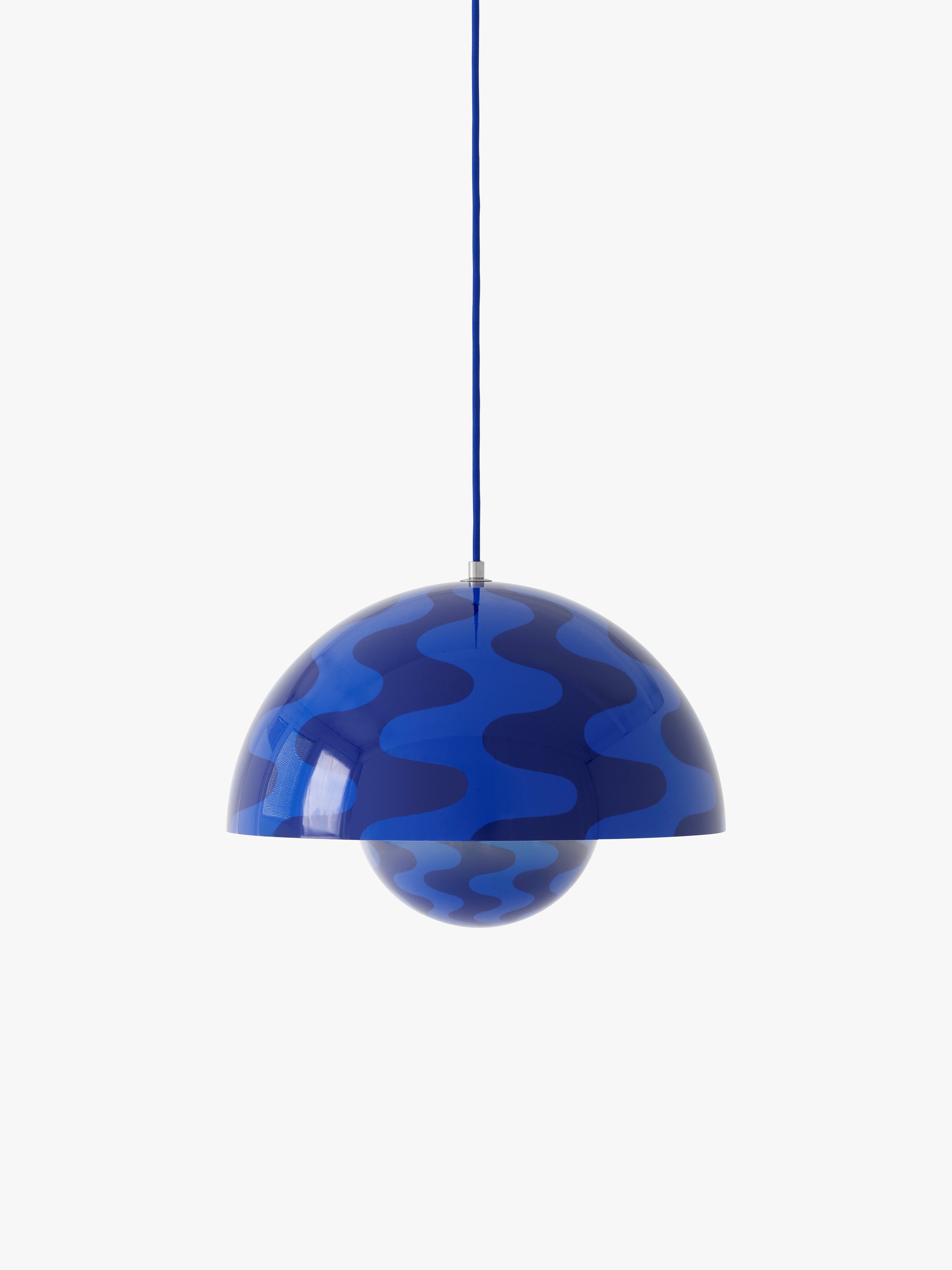 Lampa visiacá FLOWERPOT modro-námornícky vzor