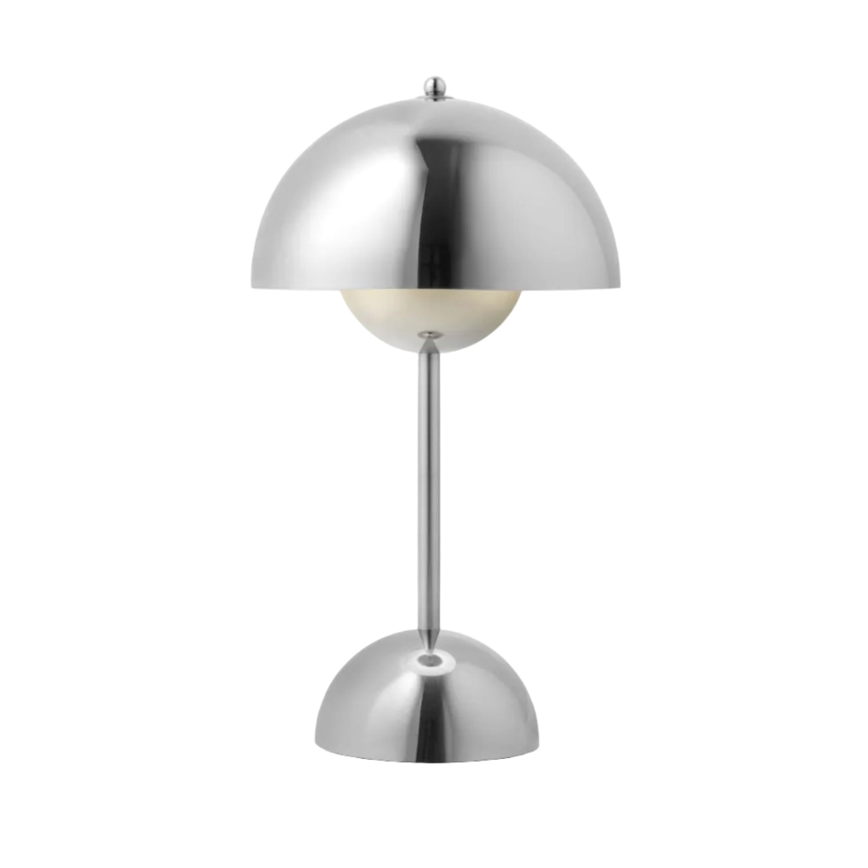 Prenosná lampa FLOWERPOT VP9 v chrómovom prevedení