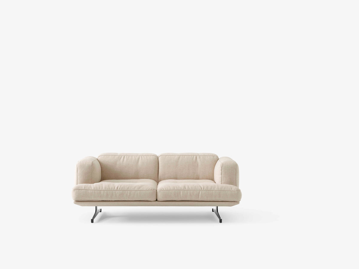 Sofa pre 2 osoby INLAND AV22 čalúnená s čiernym podstavcom