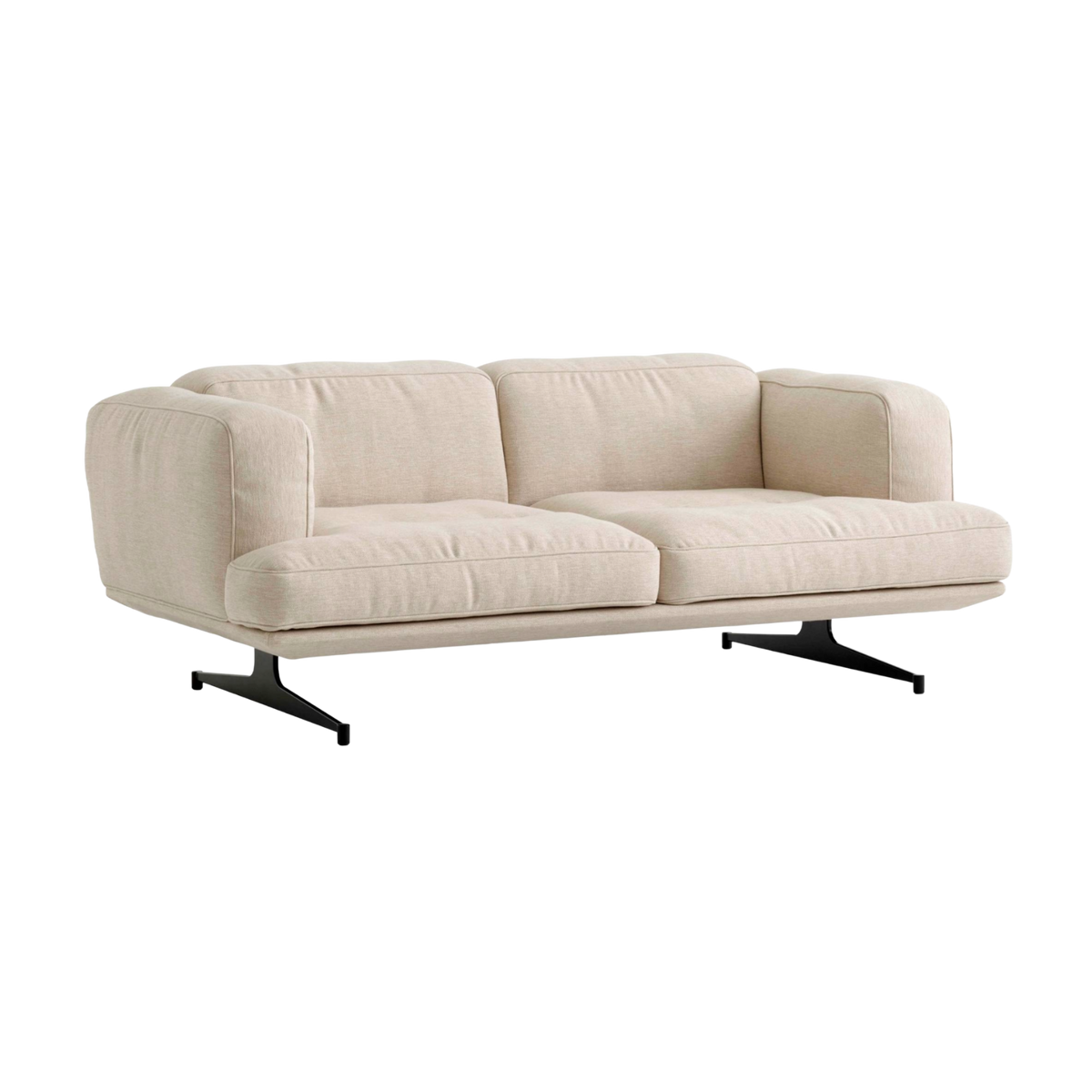 Sofa pre 2 osoby INLAND AV22 čalúnená s čiernym podstavcom