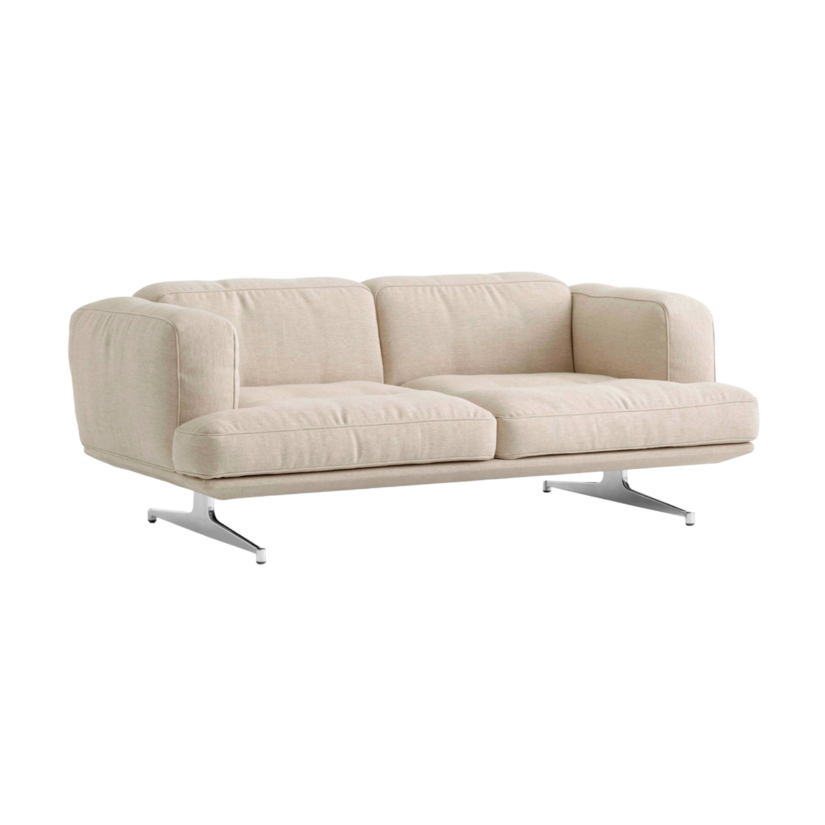 Sofa pre 2 osoby INLAND AV22 čalúnená s hliníkovým podstavcom