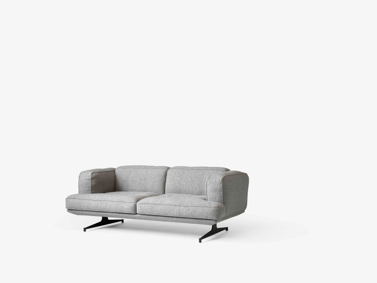 Sofa pre 2 osoby INLAND AV22 čalúnená s čiernym podstavcom