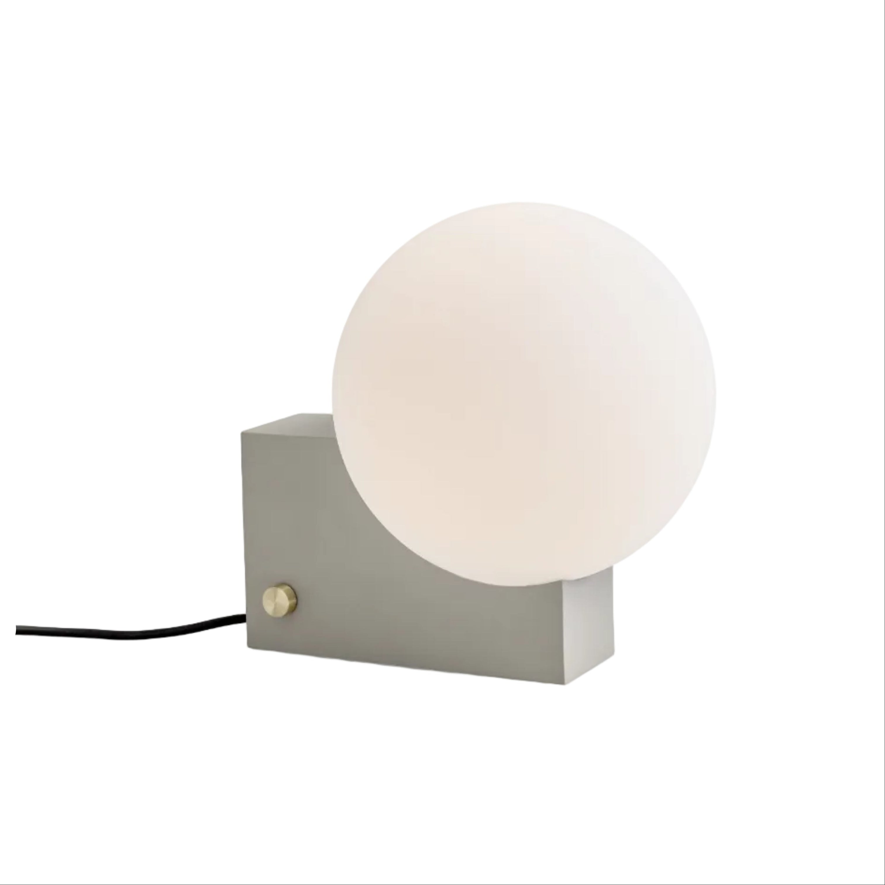 Lampa stolná JOURNEY SH1 s mliečnym tienidlo a šedým podstavcom