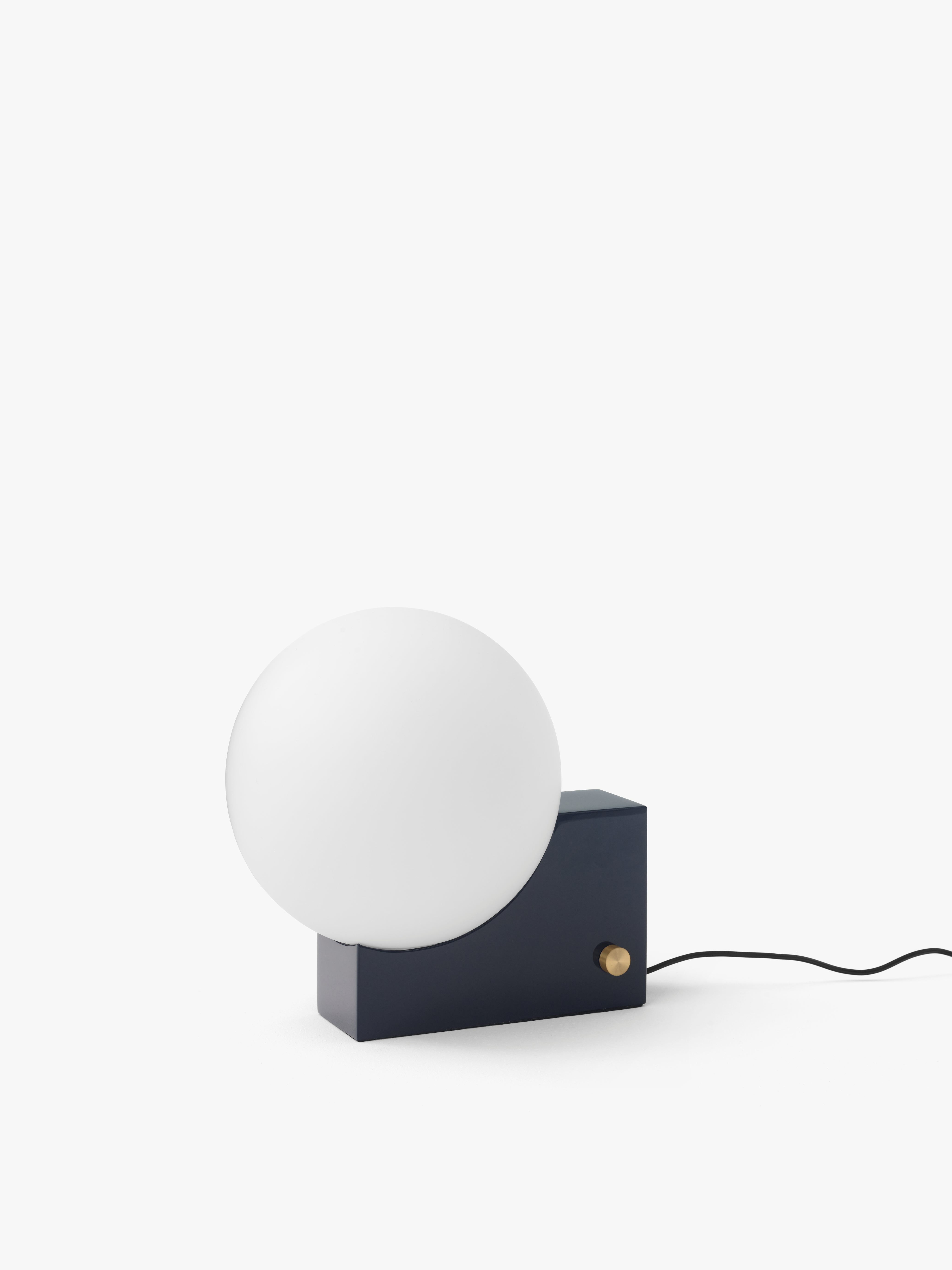 Lampa stolná JOURNEY SH1 s mliečnym tienidlo a tmavomodrou základňou