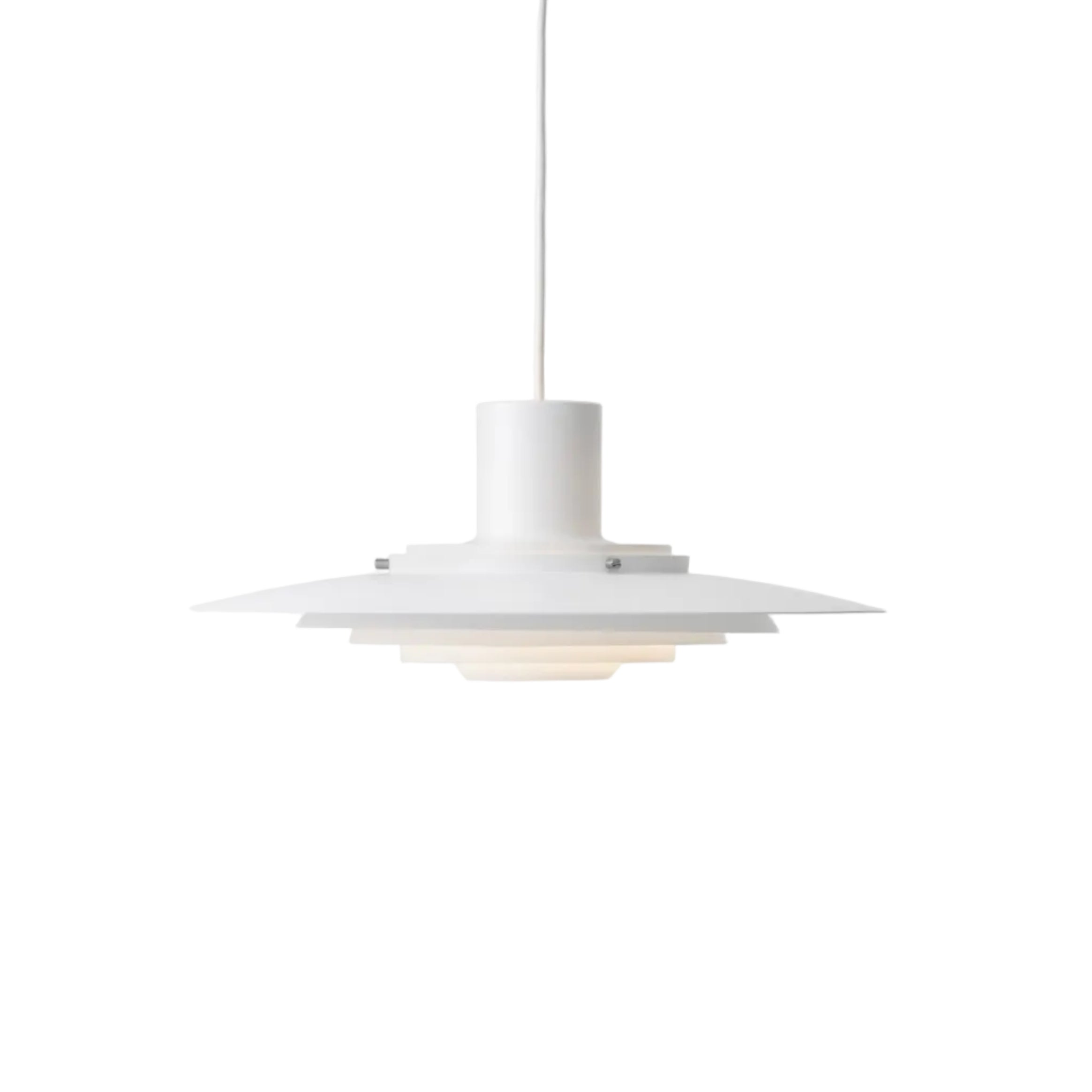 Matná biela závesná lampa P376