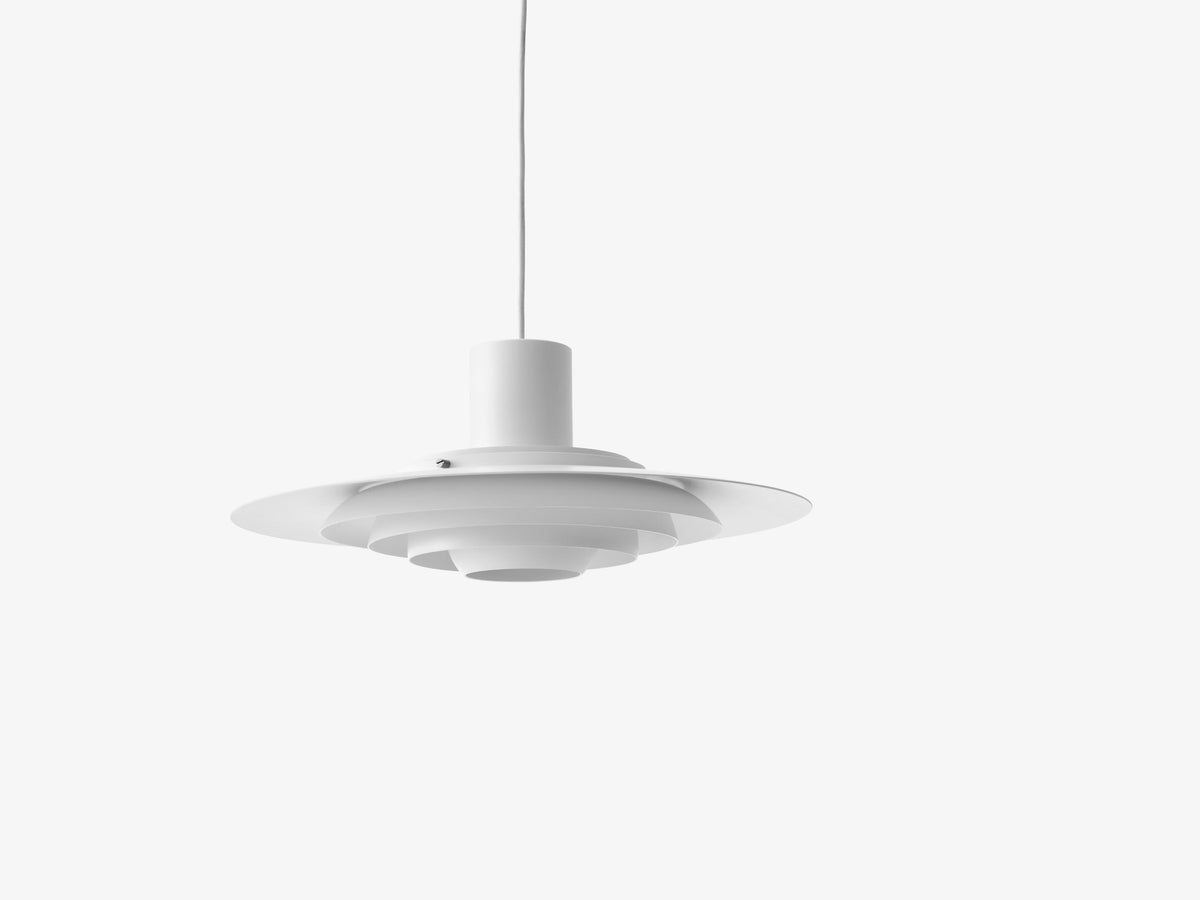 Matná biela závesná lampa P376