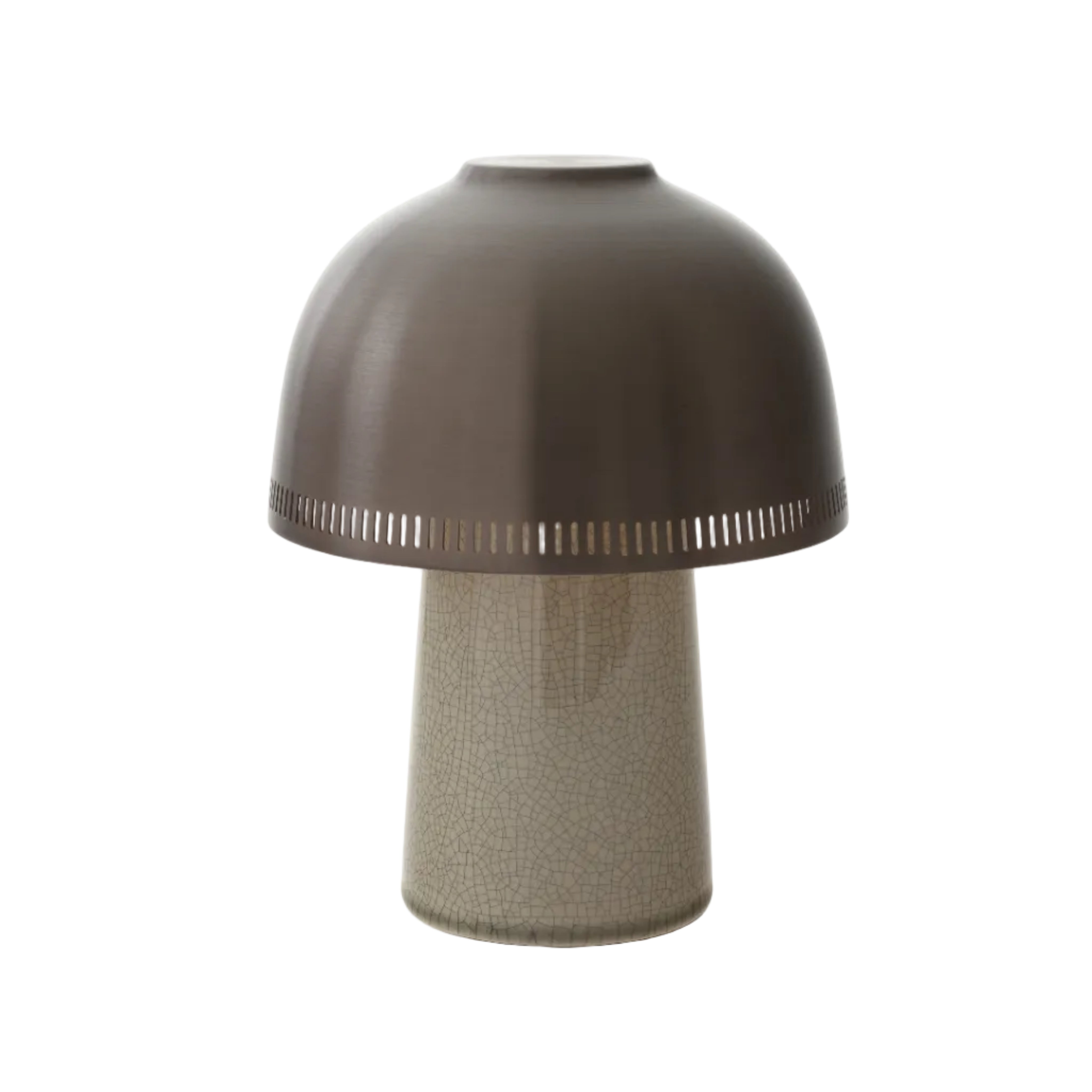 Prenosná lampa RAKU SH8 s hnedým tienidlo a béžovým podstavcom