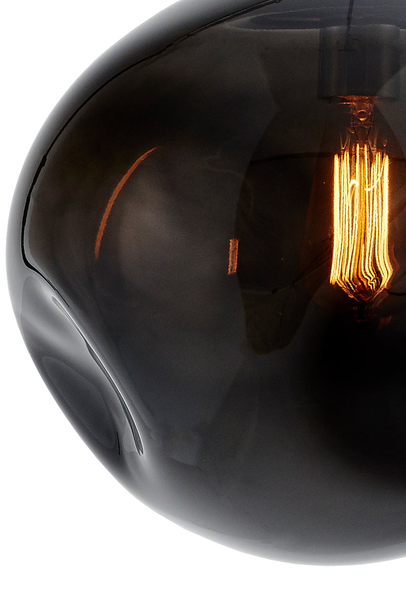 AVIA 3 three-point pendant lamp smoky black with silver finish