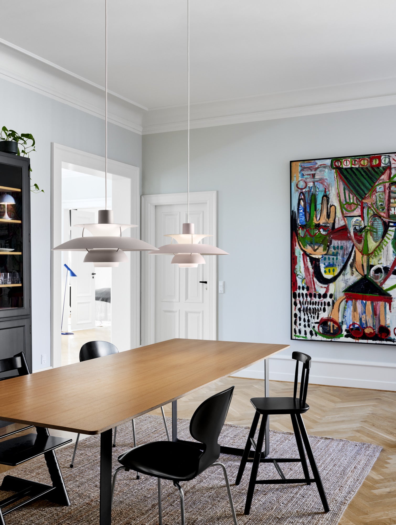 Závesná lampa PH 5 monochromatická ústricová šedá