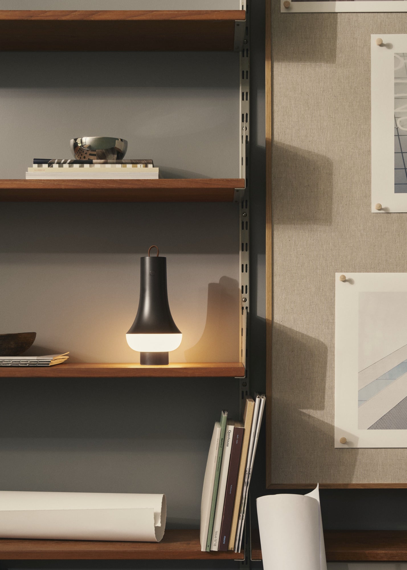 Prenosná lampa TOMOSHI tmavohnedá