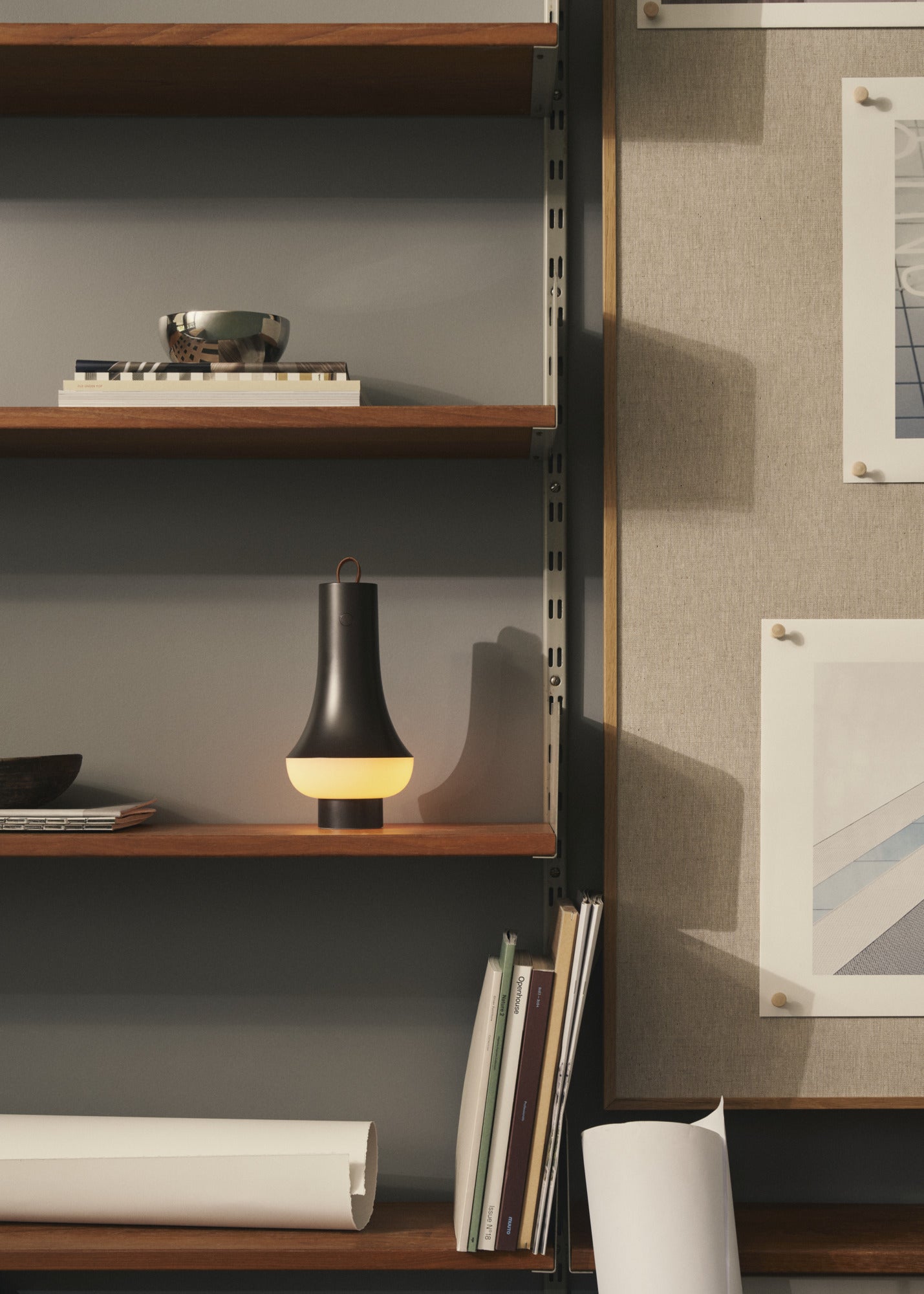 Prenosná lampa TOMOSHI tmavohnedá