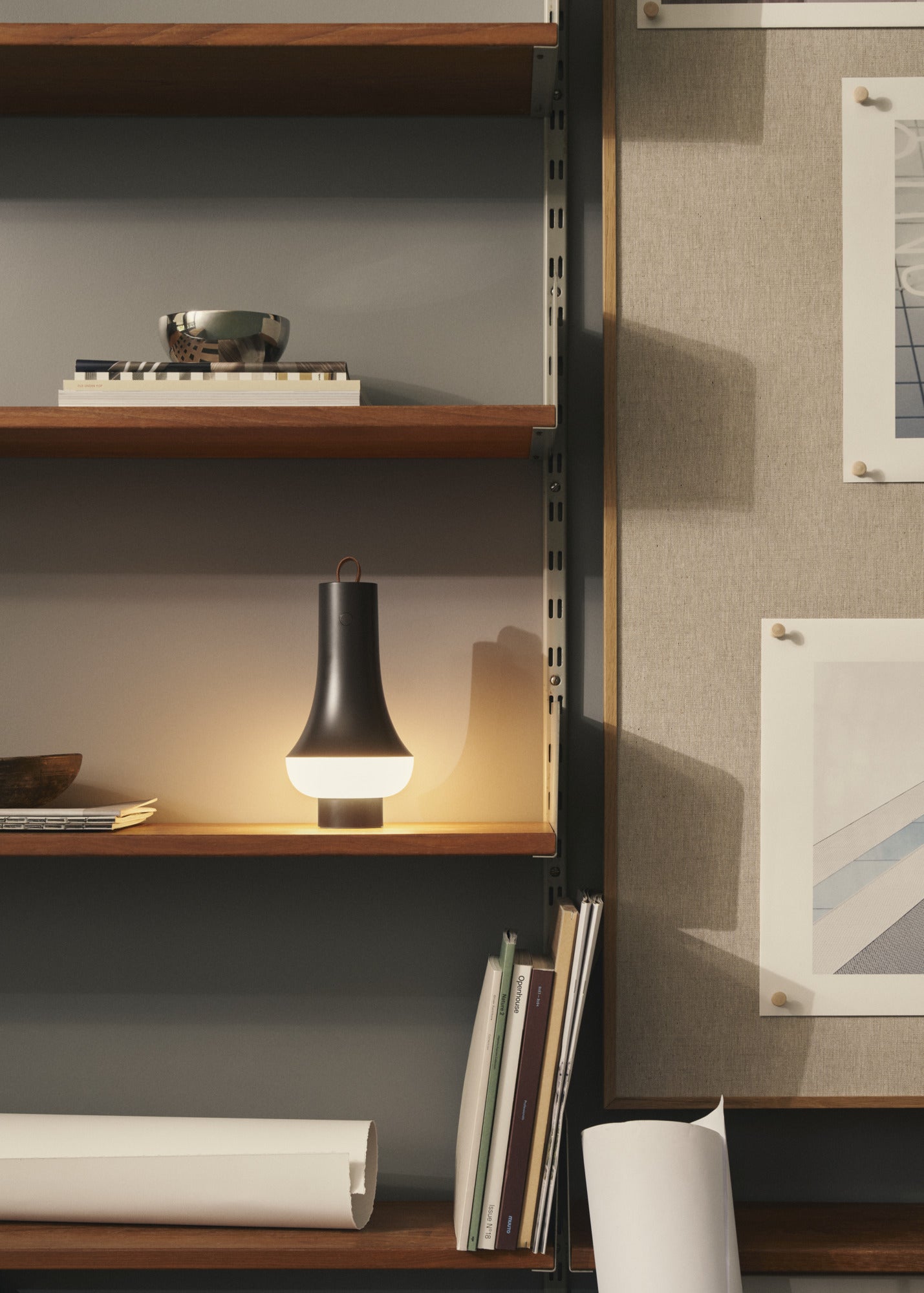 Prenosná lampa TOMOSHI tmavohnedá