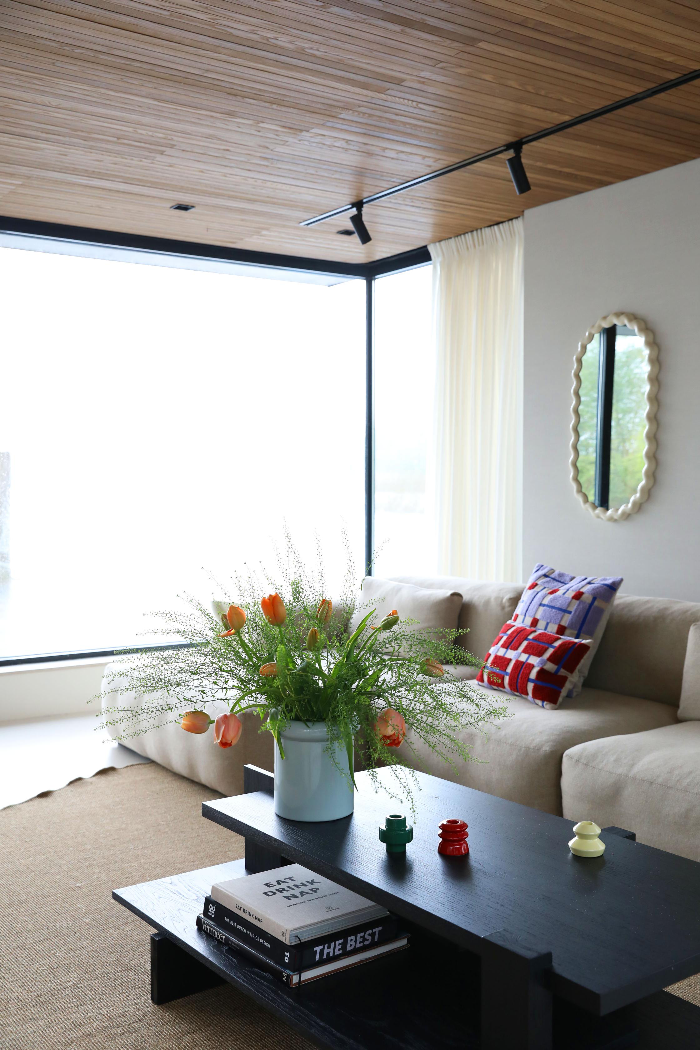 PLANO Cushion Cover Burgundy with Beige and Blue