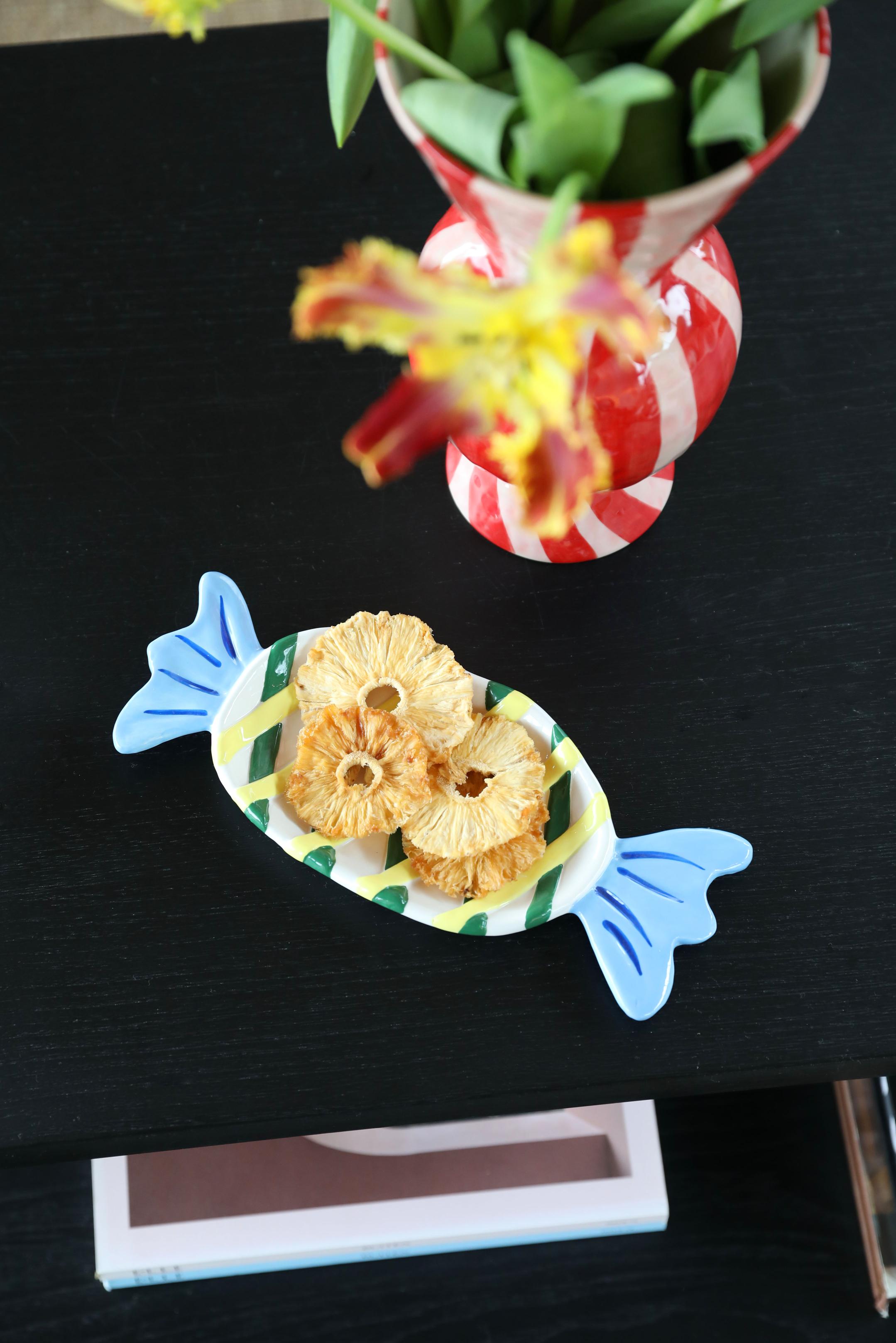 Váza RHOMBIC červená s bielou