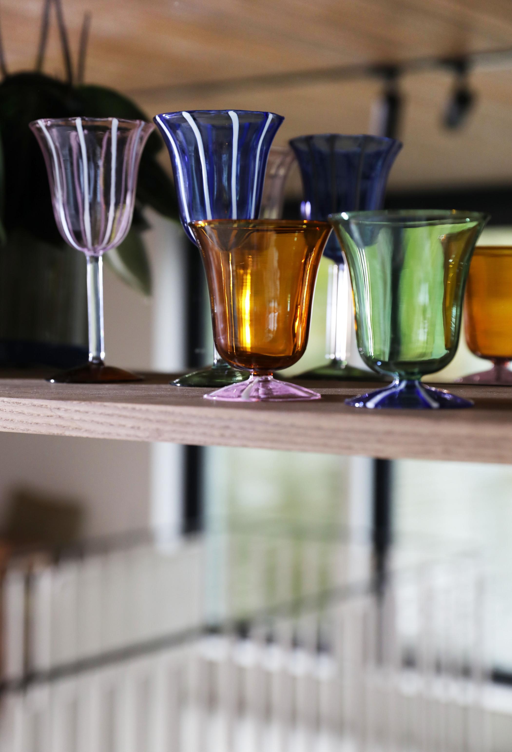 EVE Blue and Green Glass Goblet Set