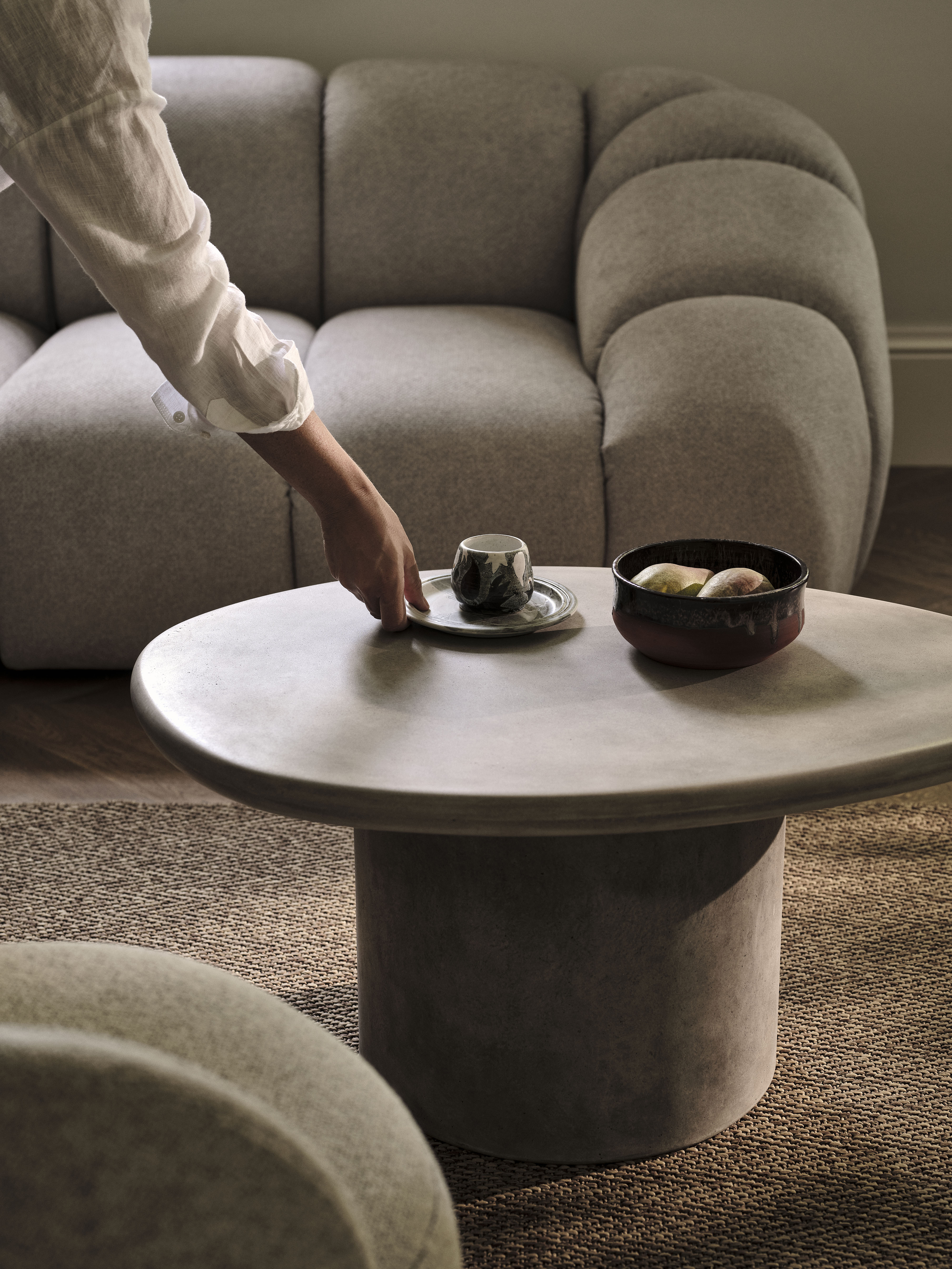 Narożnik aksamitny 3-osobowy lewostronny DIANA granat królewski