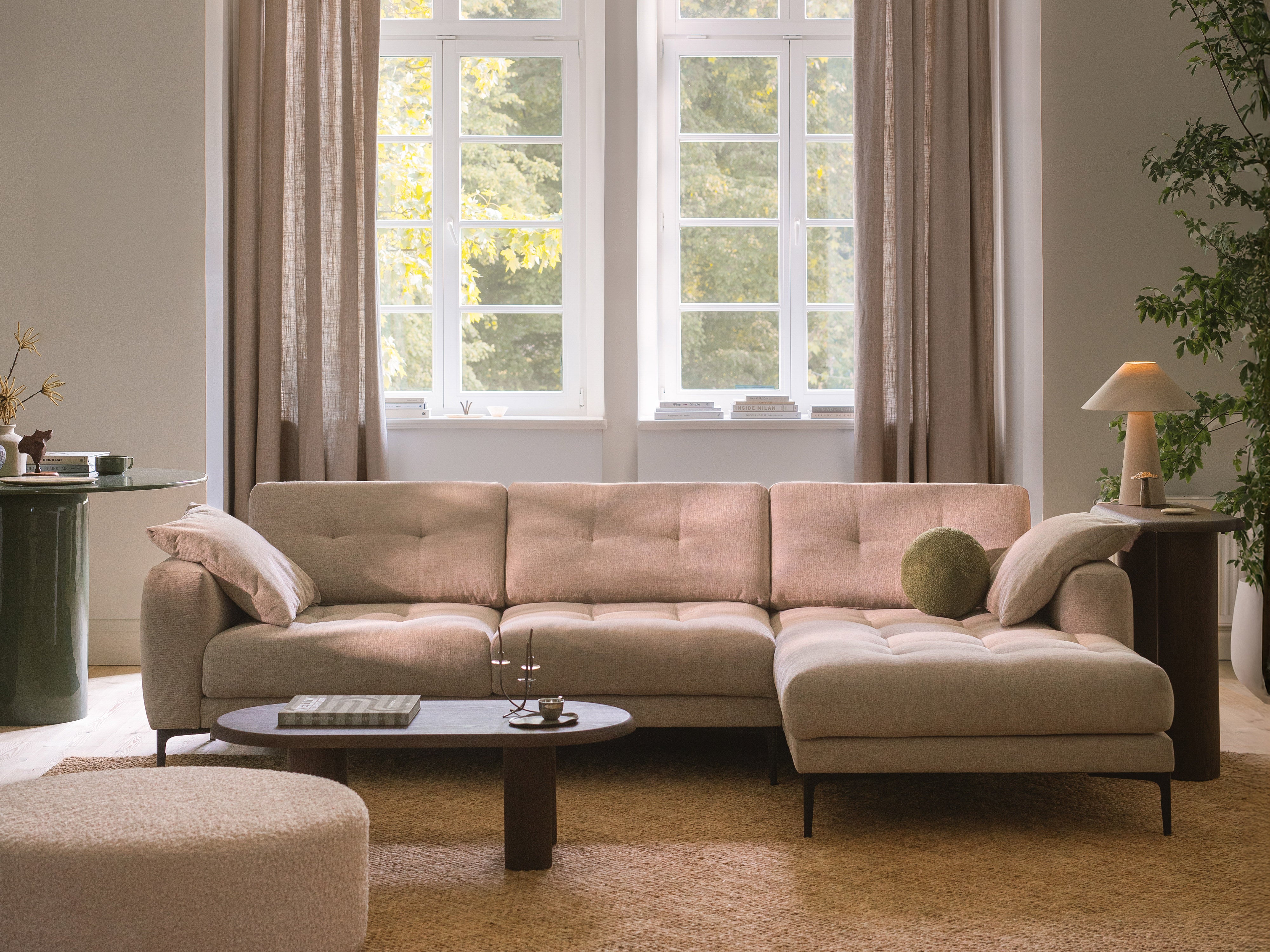 Sofa narożna prawostronna aksamitna BEMY granat królewski