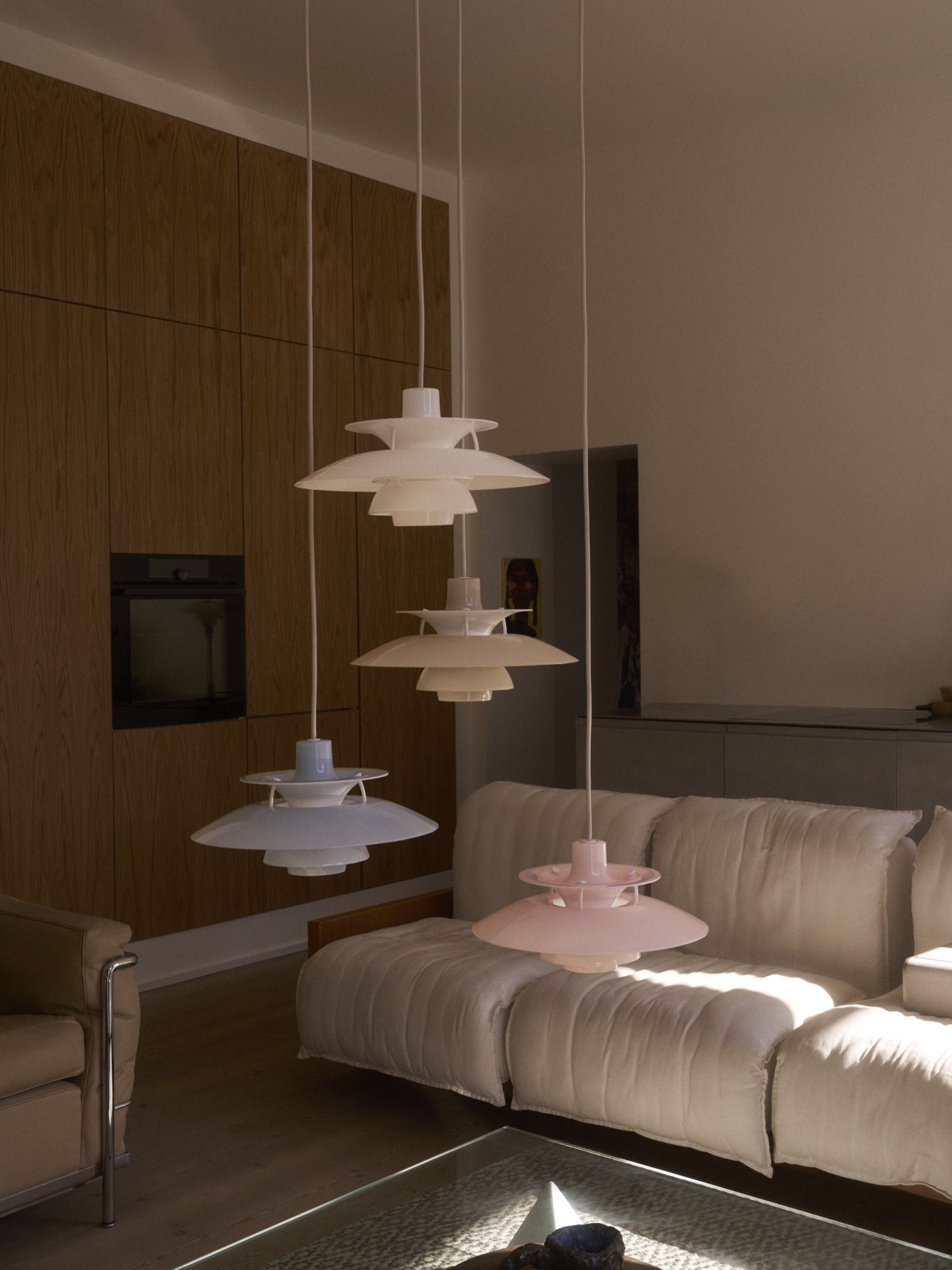 Závesná lampa PH 5 OPAL svetloružová