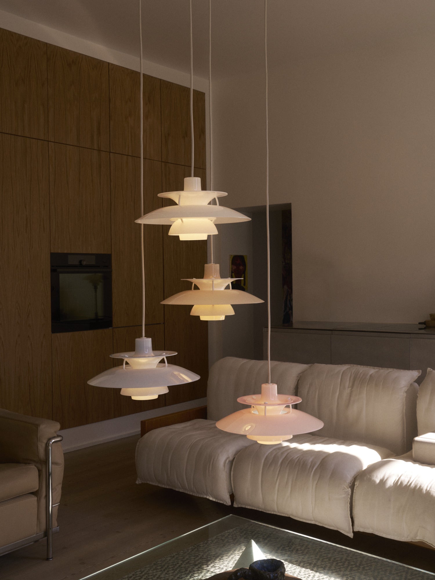 Závesná lampa PH 5 OPAL svetloružová