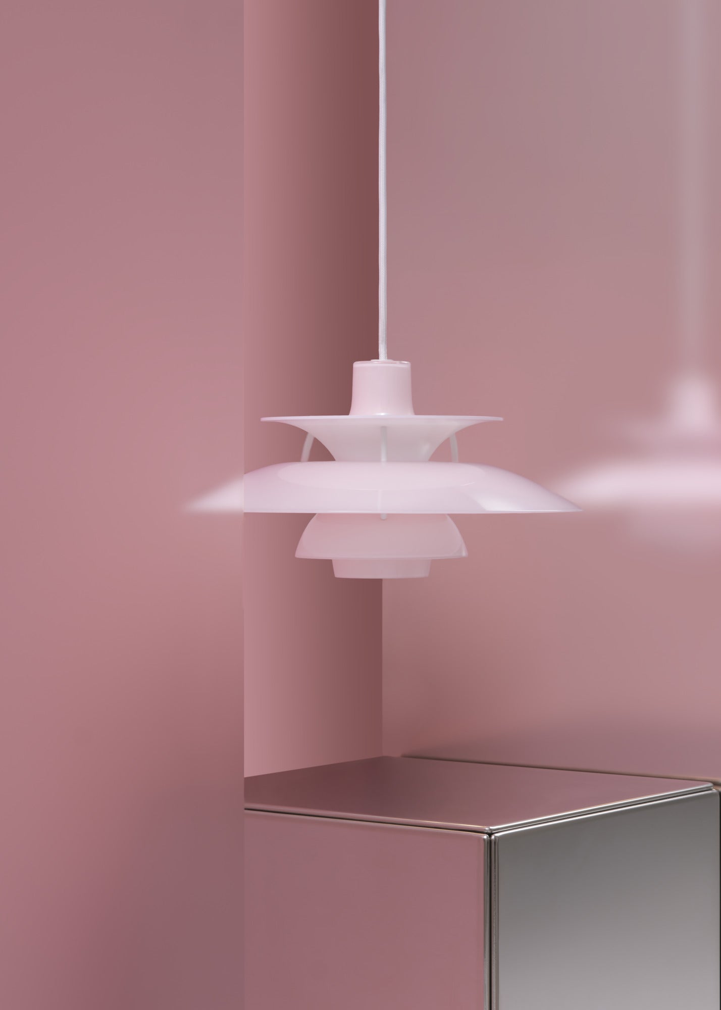 Závesná lampa PH 5 OPAL svetloružová