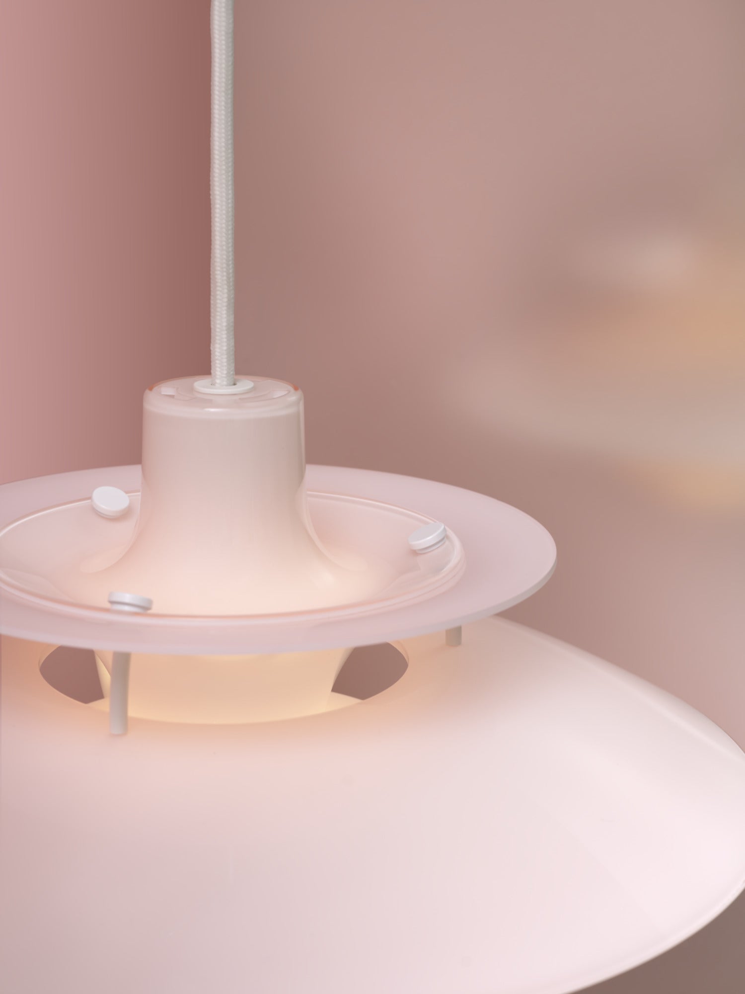 Závesná lampa PH 5 OPAL svetloružová